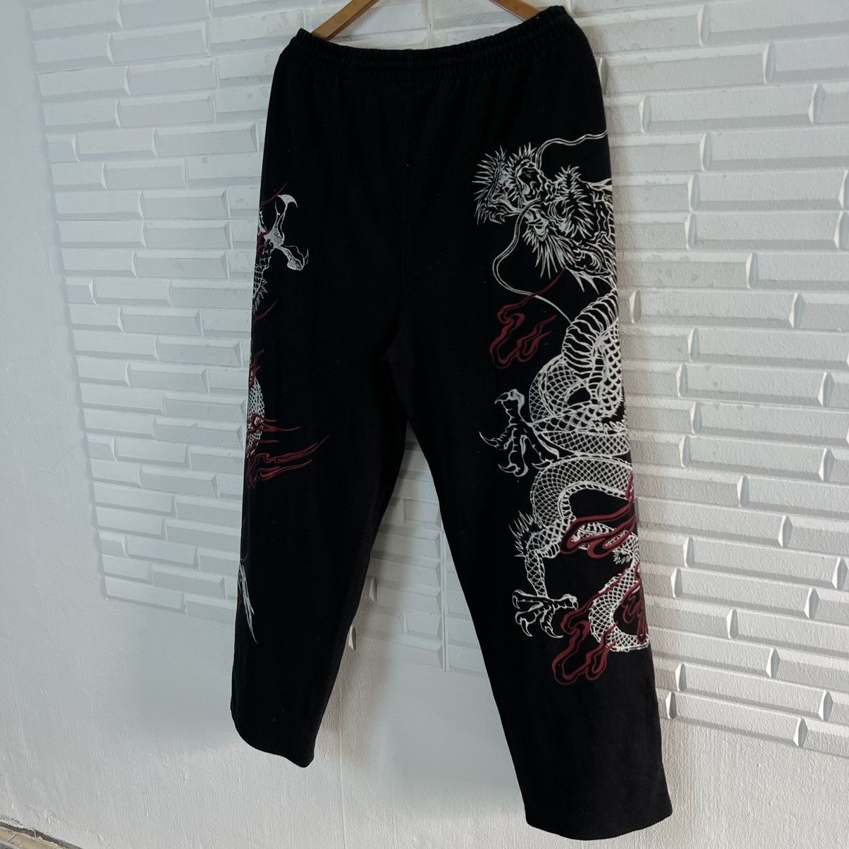 Japanese Brand VINTAGE SWEATPANTS SUKAJAN DESIGN BIG LOGO DRAGON Size US 34 / EU 50 - 7 Thumbnail
