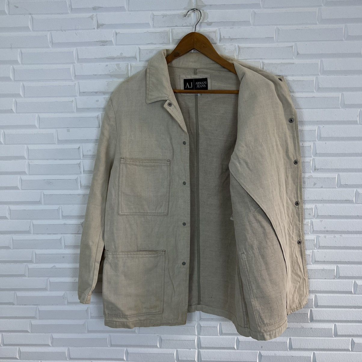 Armani VINTAGE ARMANI JEANS HIKORY CHORE JACKET MADE IN ITALY Size US M / EU 48-50 / 2 - 10 Thumbnail