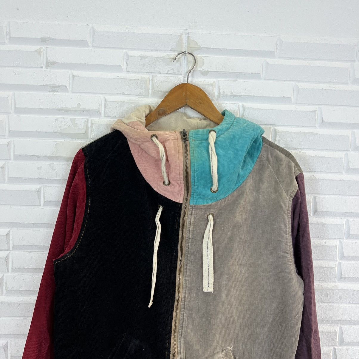 Japanese Brand VERY RARE HOODIE ZIPPER SELF JAPAN TRITONE COLOUR PATCHWORK Size US L / EU 52-54 / 3 - 3 Thumbnail