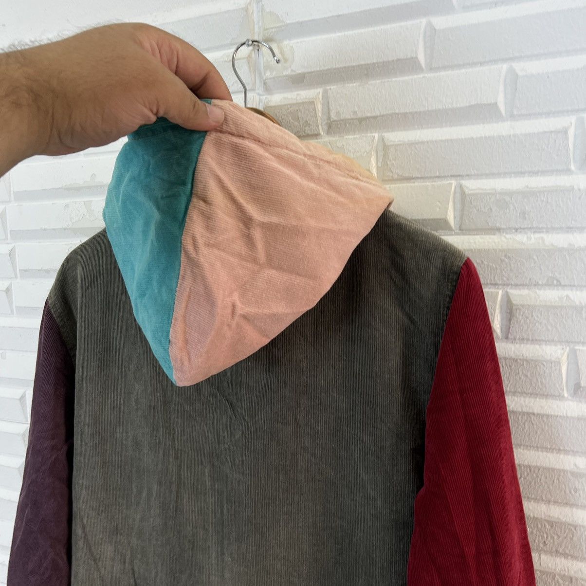 Japanese Brand VERY RARE HOODIE ZIPPER SELF JAPAN TRITONE COLOUR PATCHWORK Size US L / EU 52-54 / 3 - 8 Thumbnail