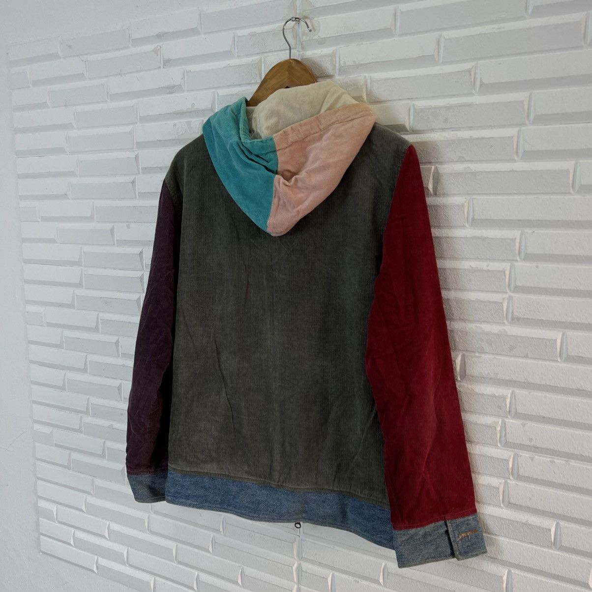 Japanese Brand VERY RARE HOODIE ZIPPER SELF JAPAN TRITONE COLOUR PATCHWORK Size US L / EU 52-54 / 3 - 7 Thumbnail