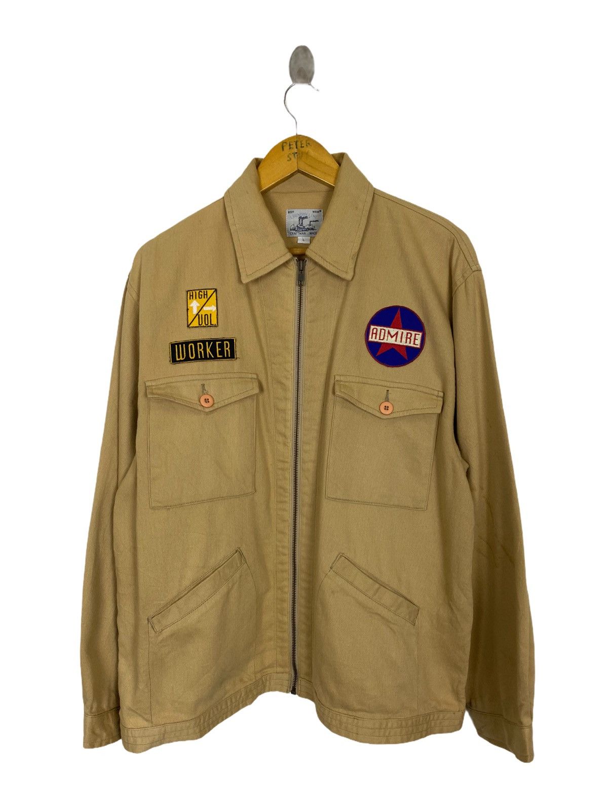image of English Laundry x Vintage Laundry Line Worker Jacket in Light Brown, Men's (Size Large)