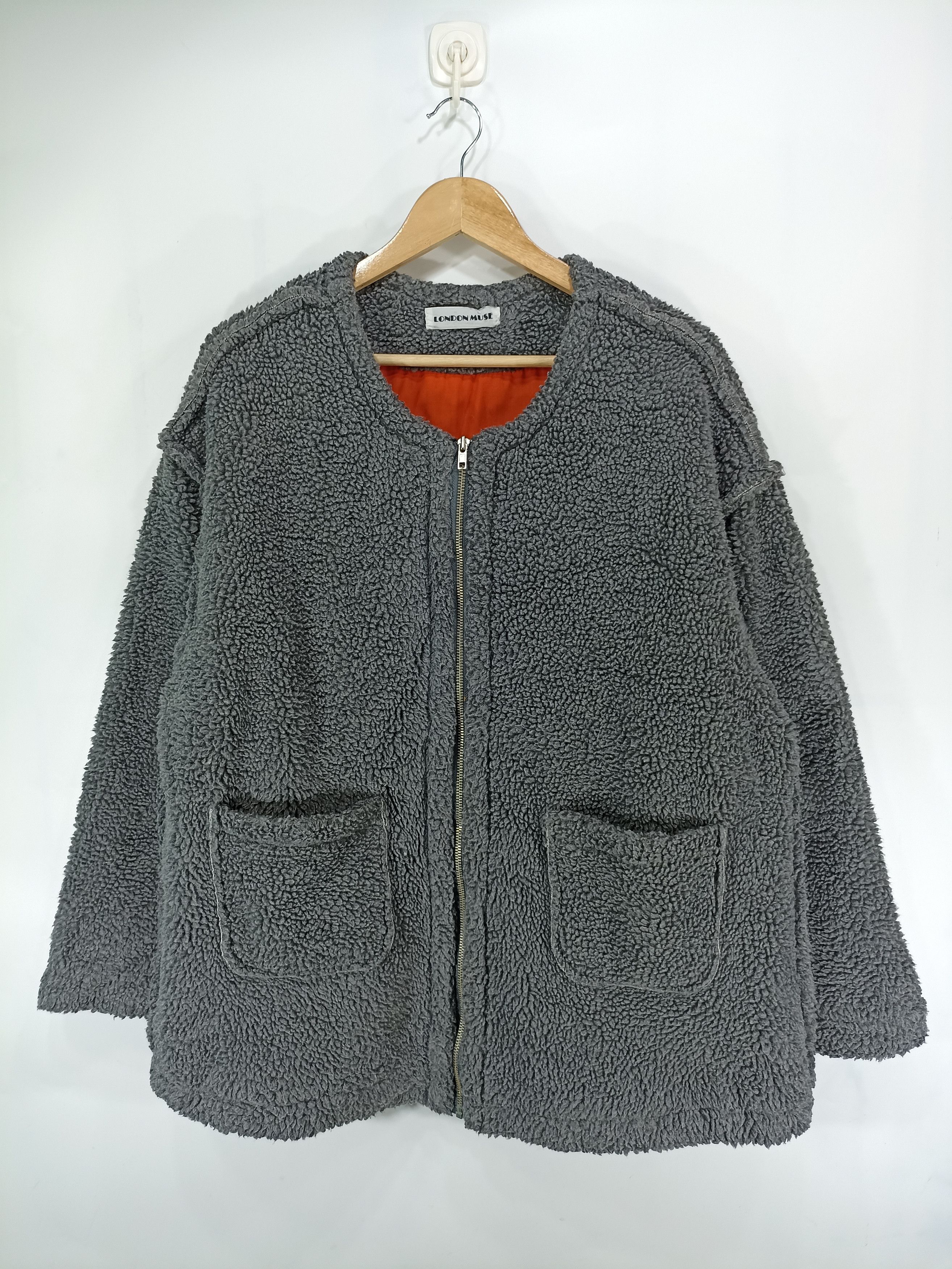image of London Muse Sherpa Jacket in Grey, Men's (Size Large)