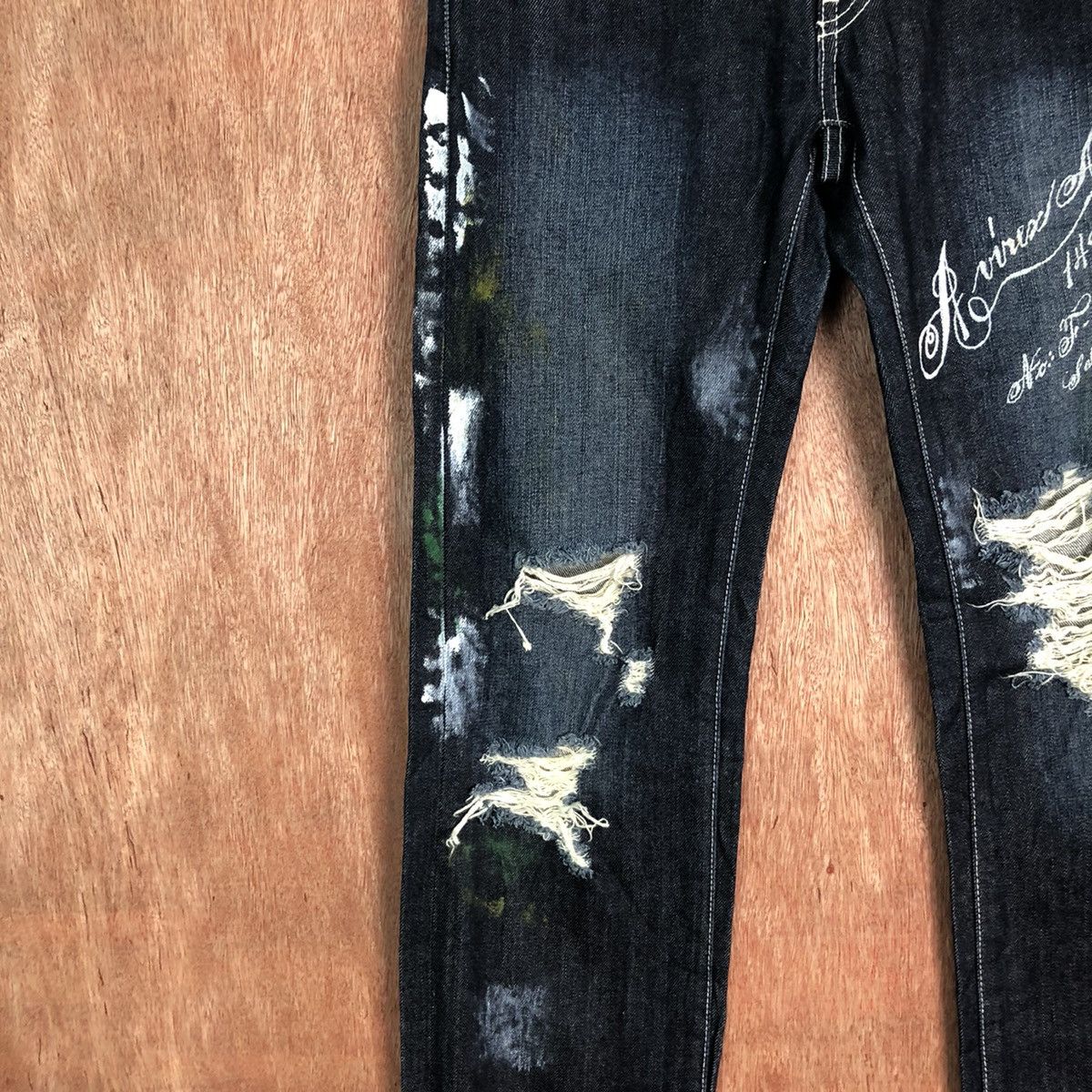 Avirex Avirex Dark Blue Distressed Denim pants #6351DL Size US 29 - 4 Thumbnail