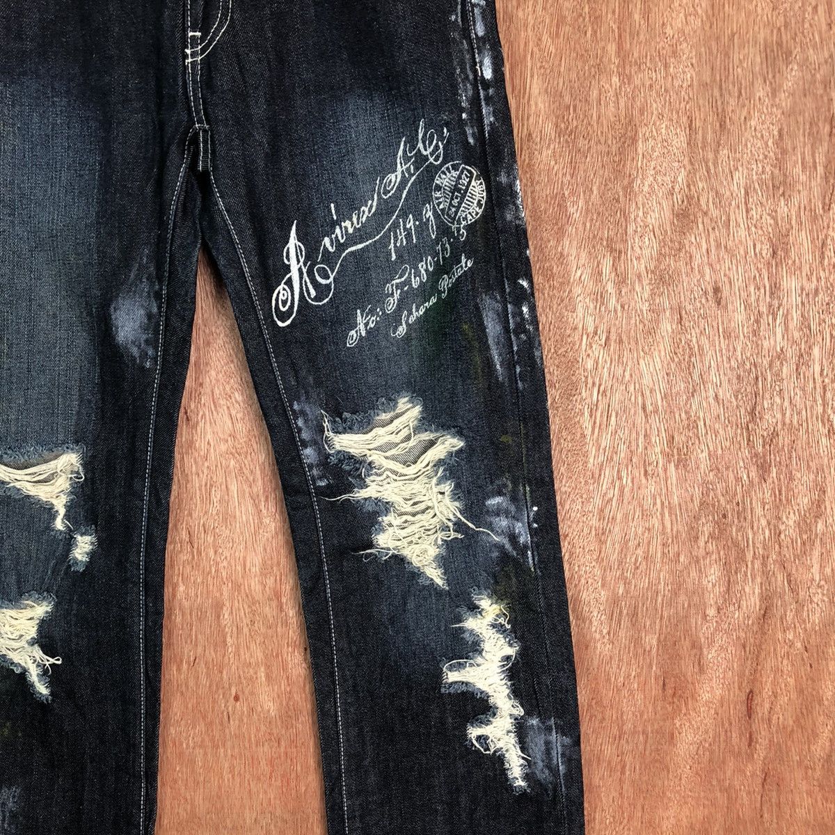 Avirex Avirex Dark Blue Distressed Denim pants #6351DL Size US 29 - 5 Thumbnail