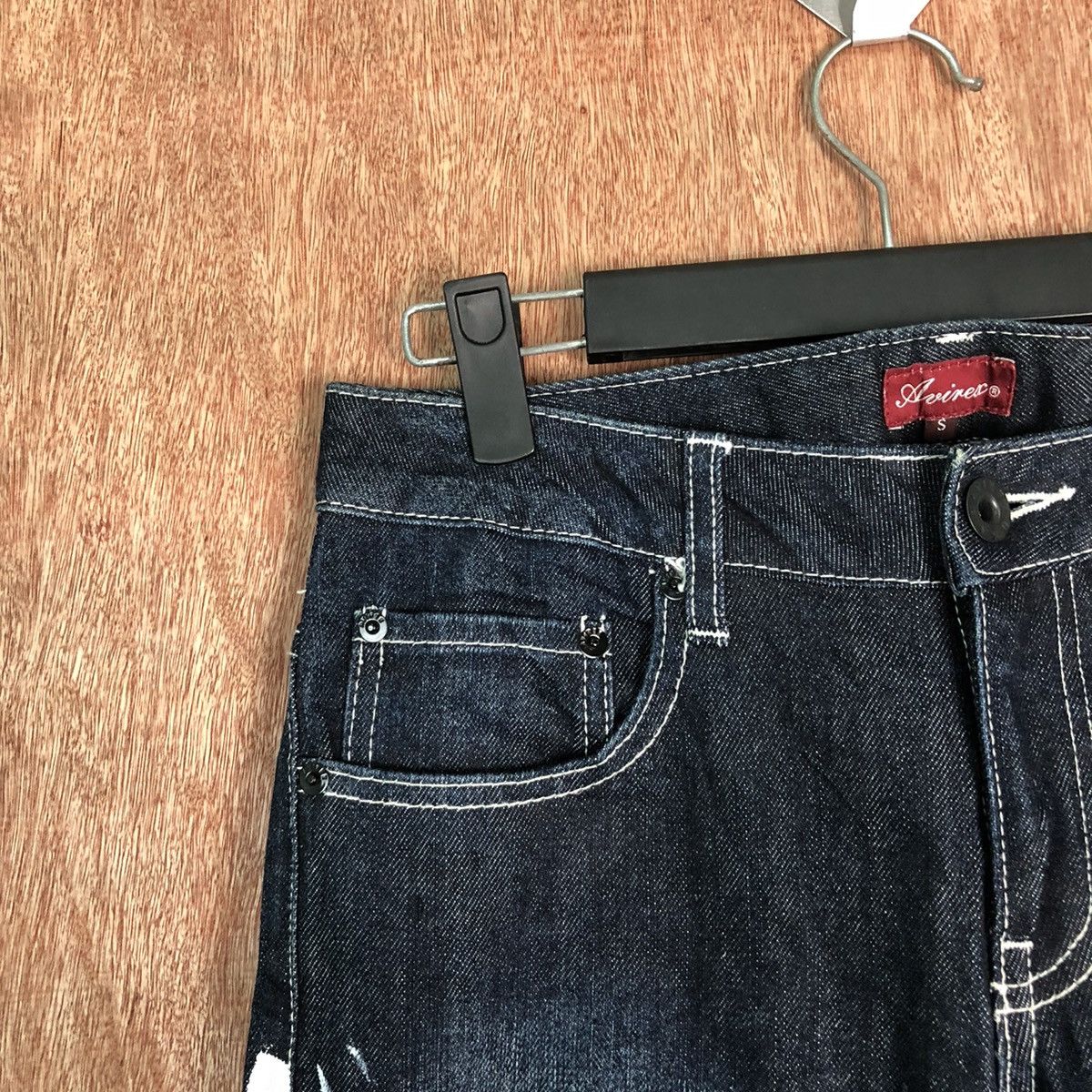 Avirex Avirex Dark Blue Distressed Denim pants #6351DL Size US 29 - 6 Thumbnail