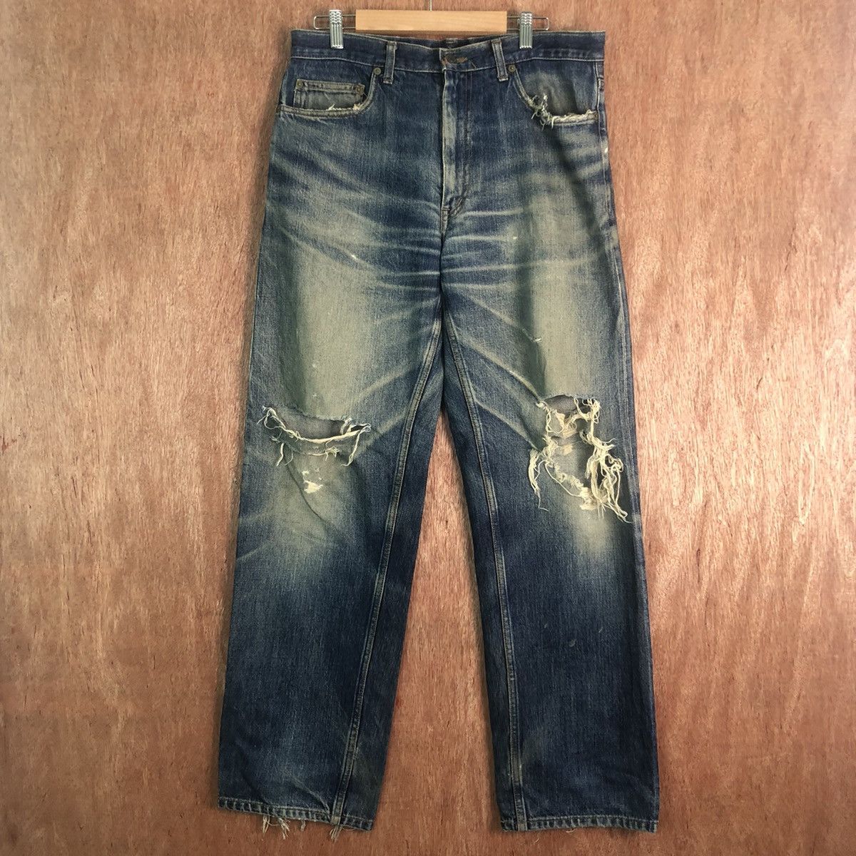 image of Japan Blue Distressed Denim Pants Like Kurt Cobain C163Dl, Men's (Size 33)