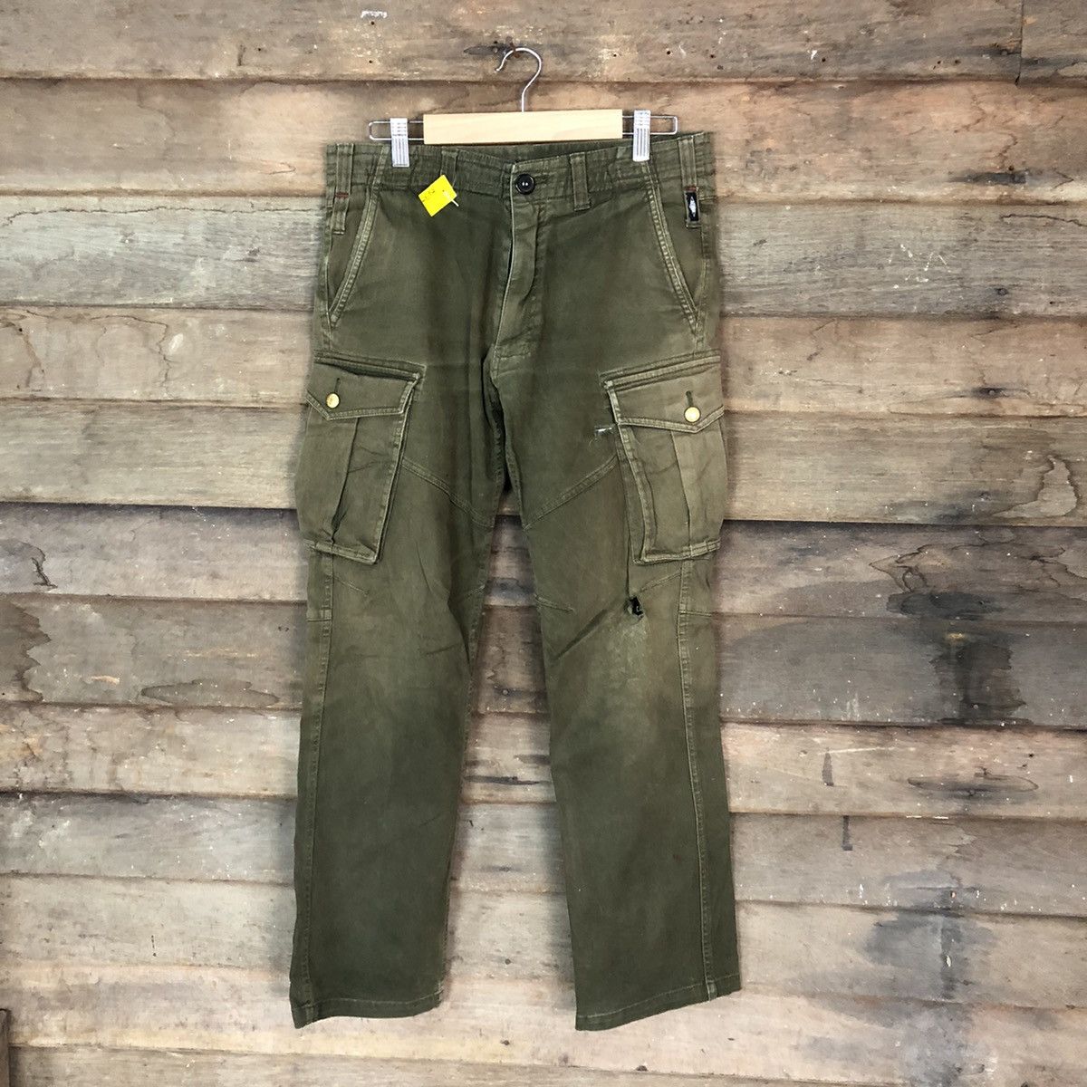 Japanese Brand DL Japan thrashed dirty faded utility Cargo Pants #2654 Size US 30 / EU 46 - 1 Thumbnail