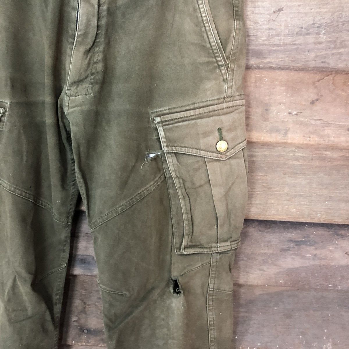 Japanese Brand DL Japan thrashed dirty faded utility Cargo Pants #2654 Size US 30 / EU 46 - 7 Thumbnail