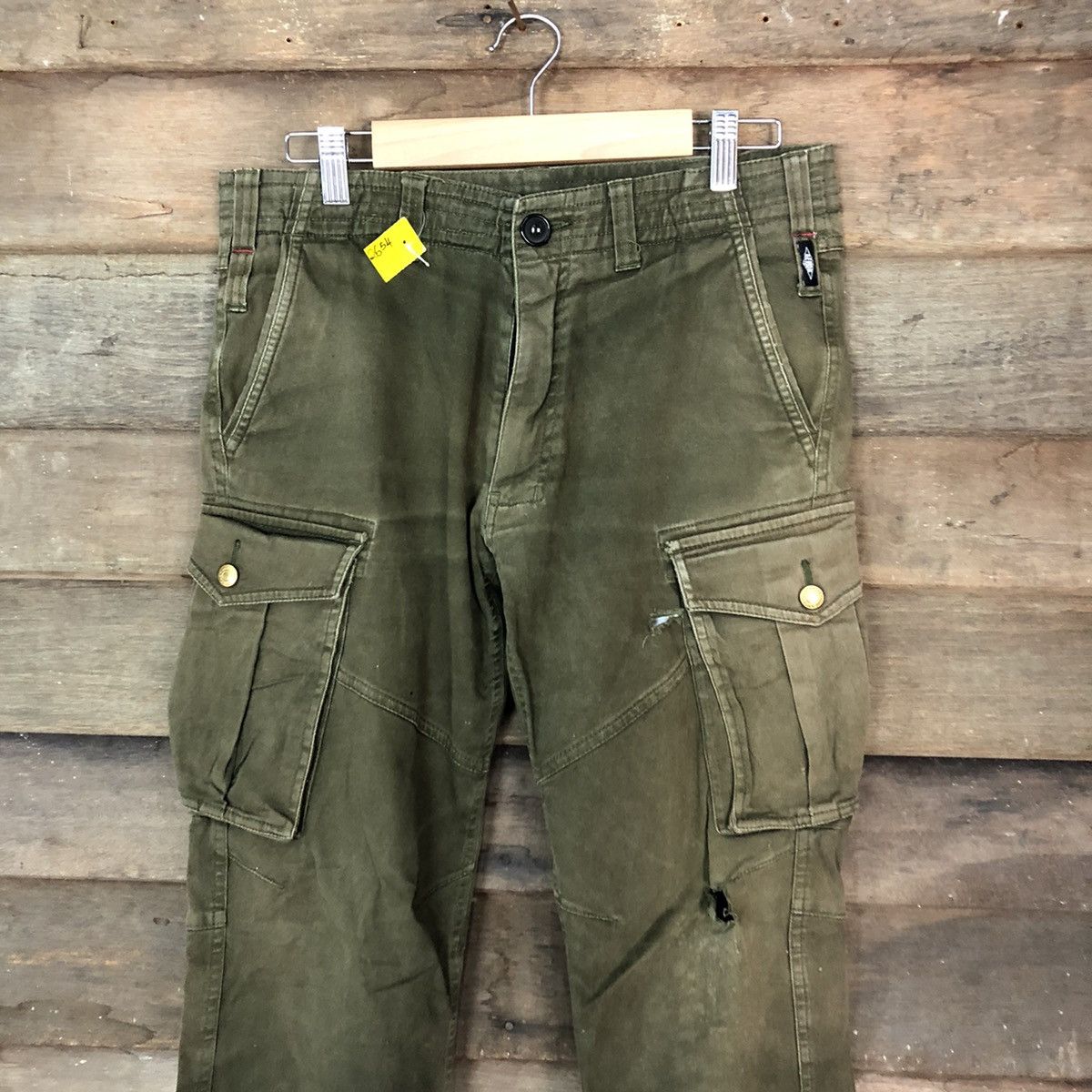 Japanese Brand DL Japan thrashed dirty faded utility Cargo Pants #2654 Size US 30 / EU 46 - 2 Thumbnail