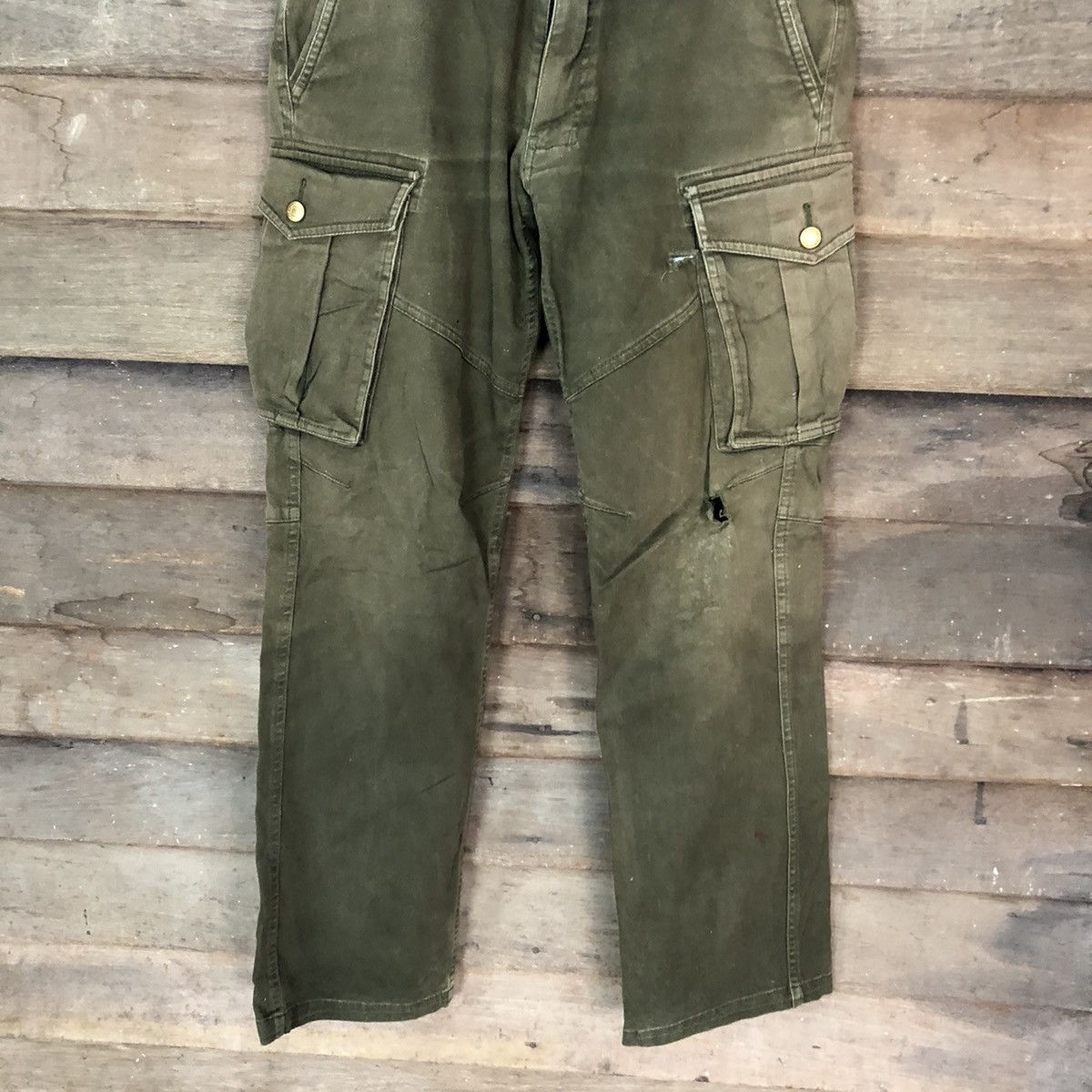Japanese Brand DL Japan thrashed dirty faded utility Cargo Pants #2654 Size US 30 / EU 46 - 3 Thumbnail