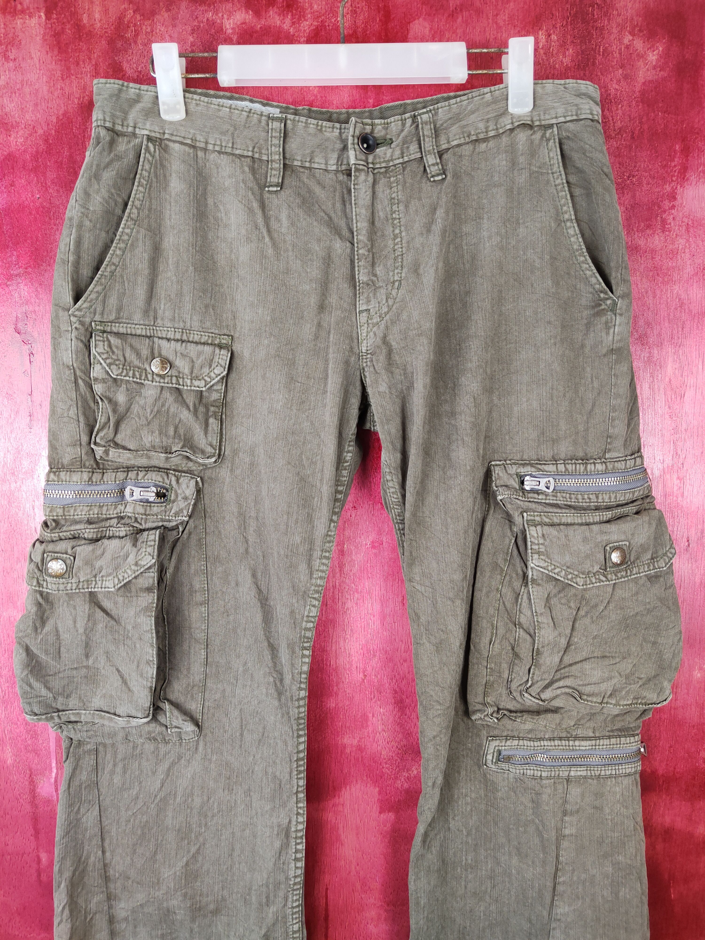 Japanese Brand DL Surplus Gray Multi Pocket Tactical Cargo Pant #S380 Size US 34 / EU 50 - 2 Thumbnail