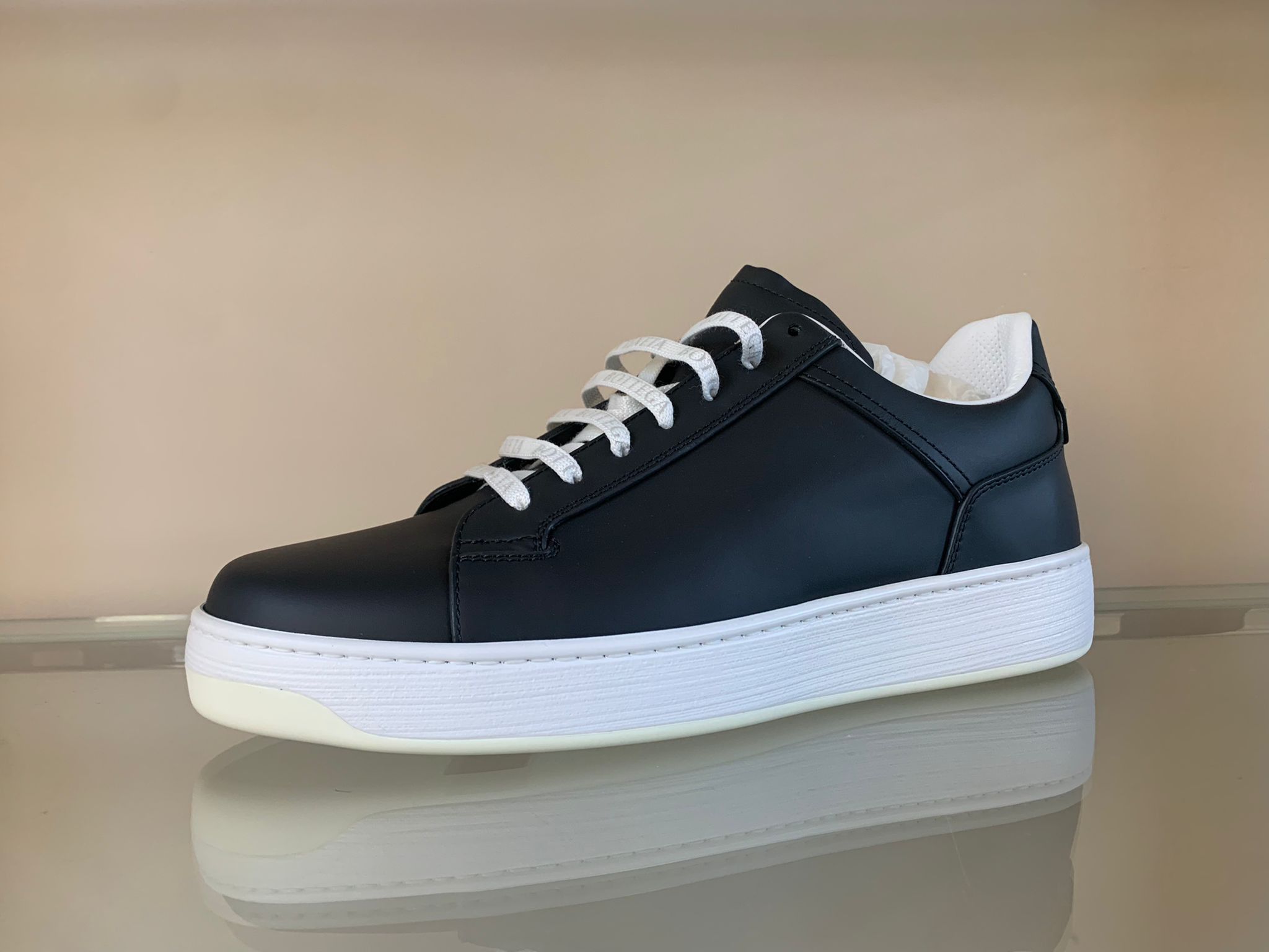 image of Bottega Veneta Bolt Calf Low Top Sneakers in Ardoise, Men's (Size 12)