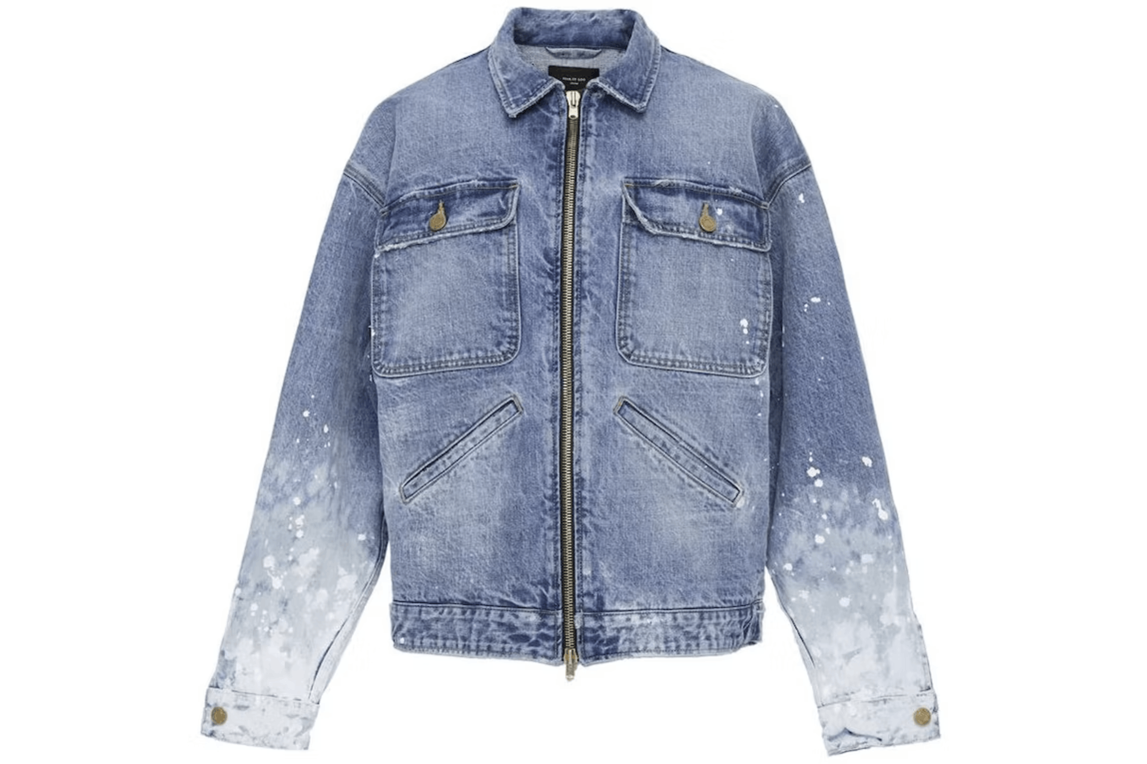 image of Fear Of God Painters Selvedge Denim Work Jacket Fog S in Indigo/White, Men's (Size Small)