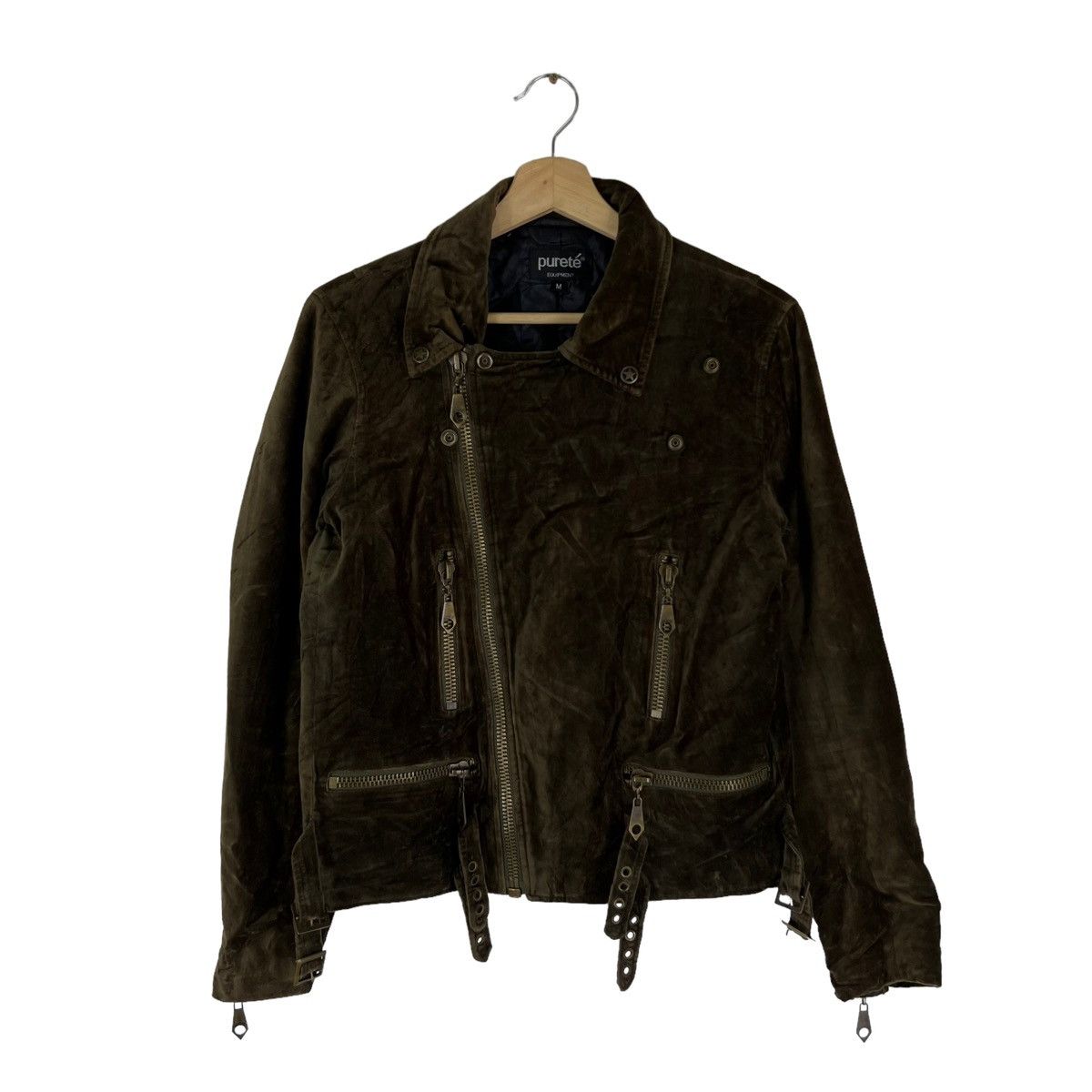 Japanese Brand VINTAGE VELVET CROPPED PARACHUTE BIKER JACKET PURETE JAPAN Size US M / EU 48-50 / 2 - 1 Thumbnail