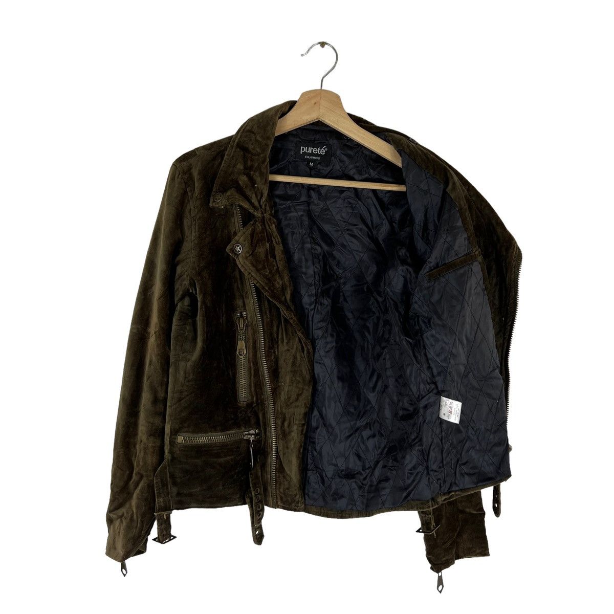 Japanese Brand VINTAGE VELVET CROPPED PARACHUTE BIKER JACKET PURETE JAPAN Size US M / EU 48-50 / 2 - 8 Thumbnail