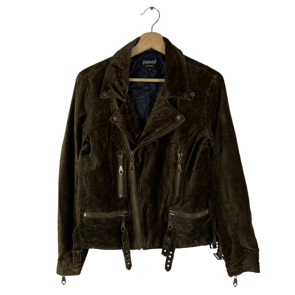Japanese Brand VINTAGE VELVET CROPPED PARACHUTE BIKER JACKET PURETE JAPAN Size US M / EU 48-50 / 2 - 7 Thumbnail