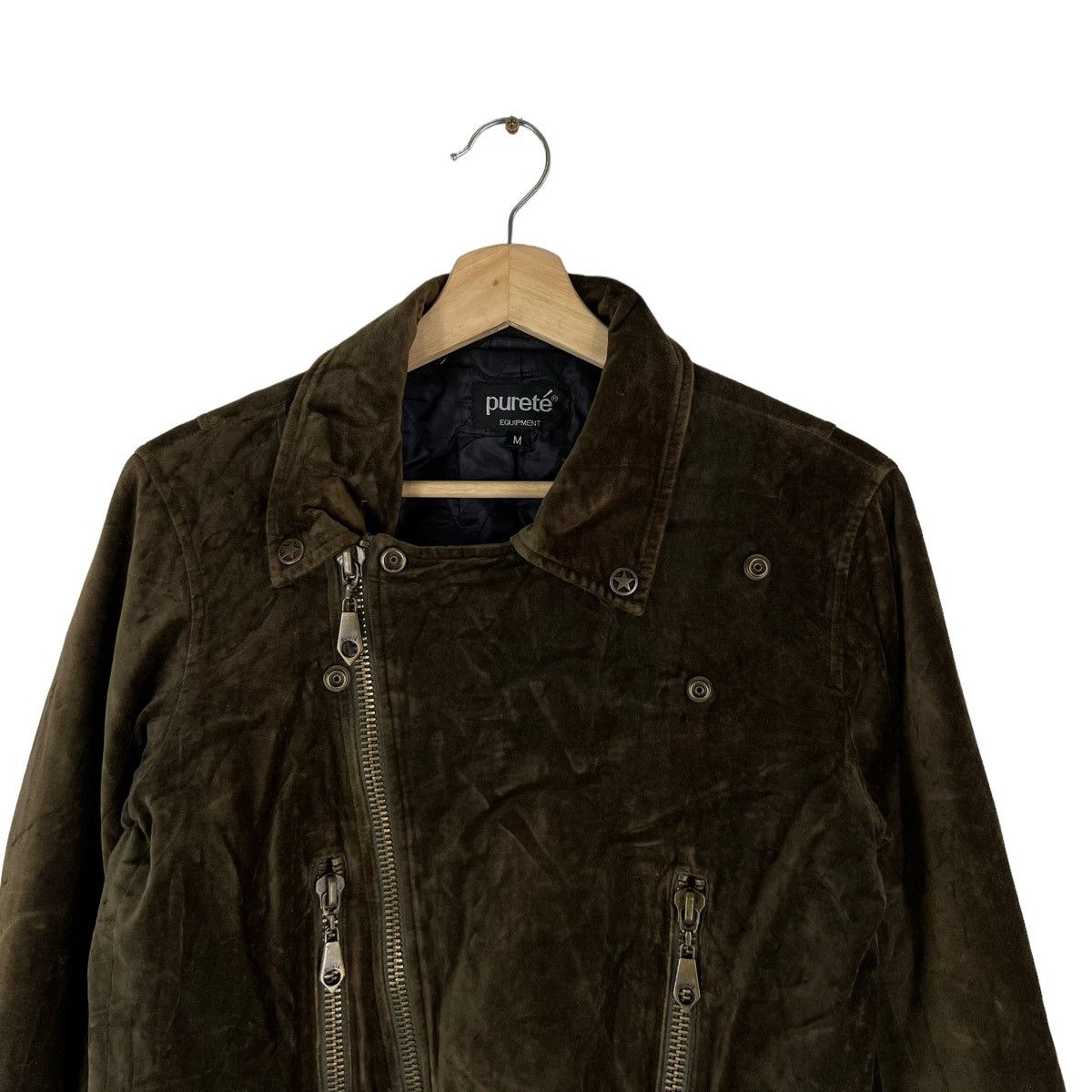 Japanese Brand VINTAGE VELVET CROPPED PARACHUTE BIKER JACKET PURETE JAPAN Size US M / EU 48-50 / 2 - 4 Thumbnail