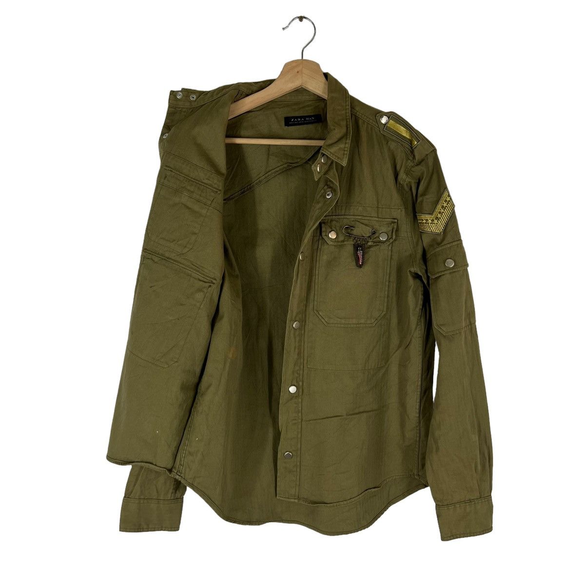 Japanese Brand VINTAGE ZARA MAN MILITARY DESIGN JACKET Size US S / EU 44-46 / 1 - 7 Thumbnail