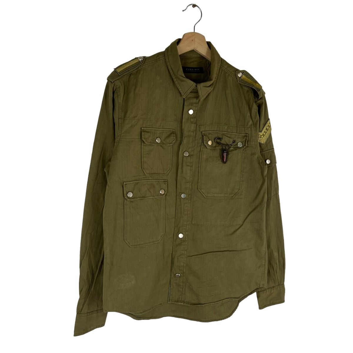 Japanese Brand VINTAGE ZARA MAN MILITARY DESIGN JACKET Size US S / EU 44-46 / 1 - 2 Thumbnail
