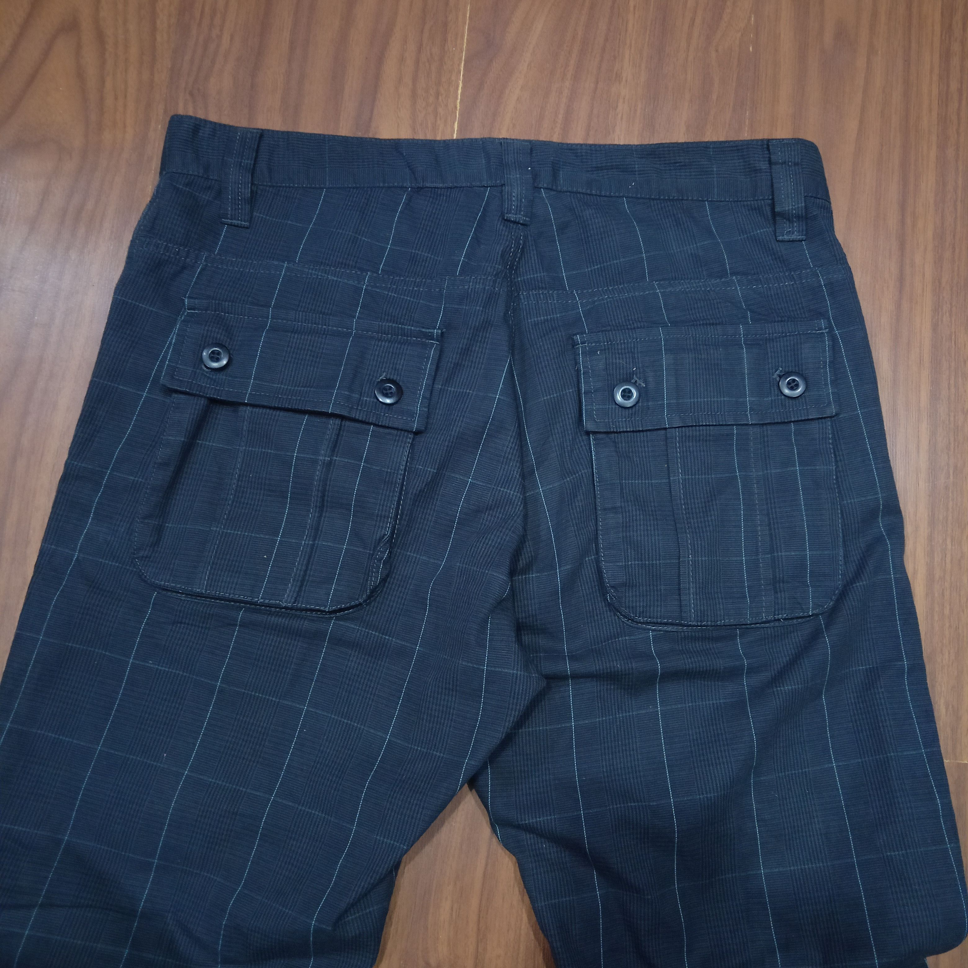 Japanese Brand × Vintage Silver moon cargo pants tartan motif Size US 34 / EU 50 - 6 Thumbnail