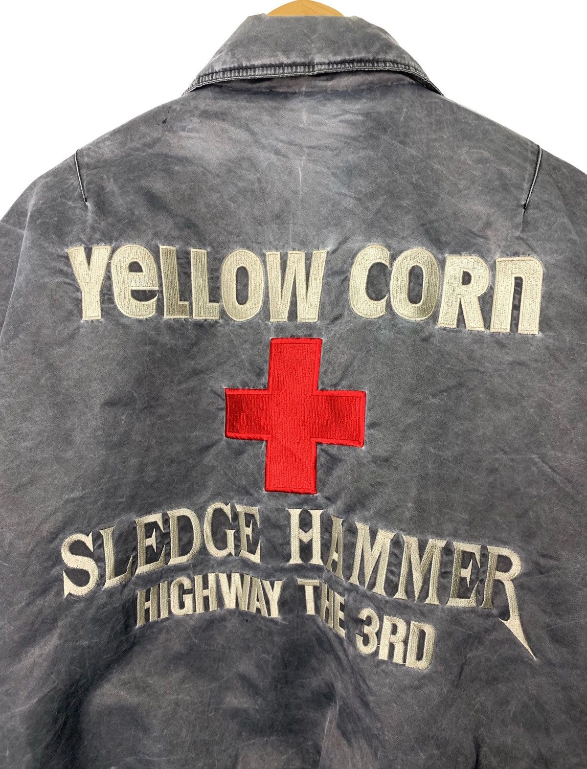 Gear for Sports × Japanese Brand × YELLOW CORN 🇯🇵 Yellow Corn Motor Sports Thrashed Faded Jacket Size US L / EU 52-54 / 3 - 6 Thumbnail