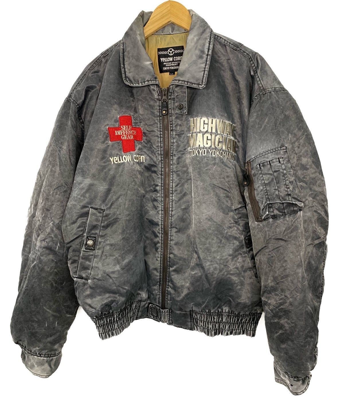 Gear for Sports × Japanese Brand × YELLOW CORN 🇯🇵 Yellow Corn Motor Sports Thrashed Faded Jacket Size US L / EU 52-54 / 3 - 2 Thumbnail