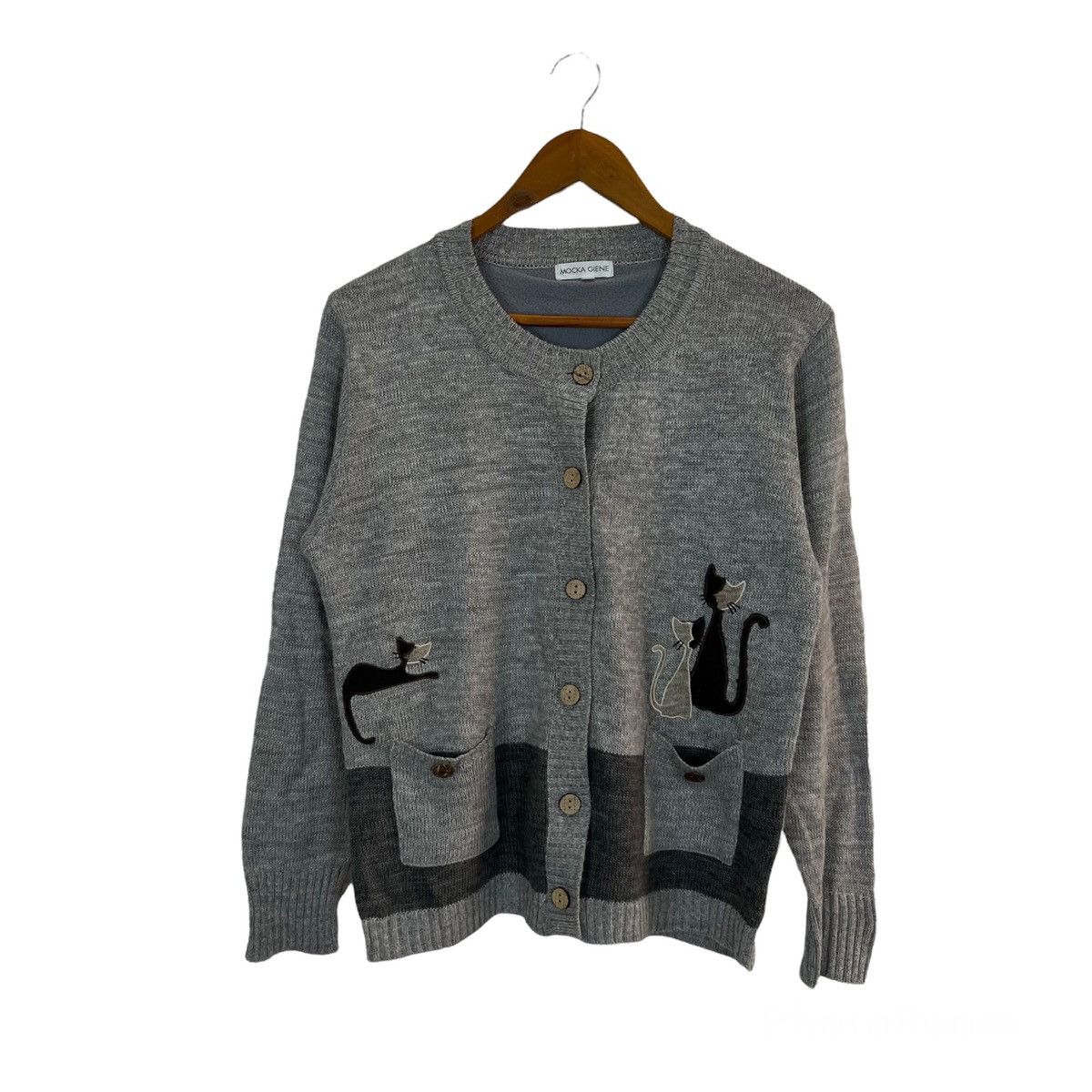Japanese Brand VINTAGE MOCKA GIENE CARDIGAN BIG LOGO Size US M / EU 48-50 / 2 - 1 Thumbnail