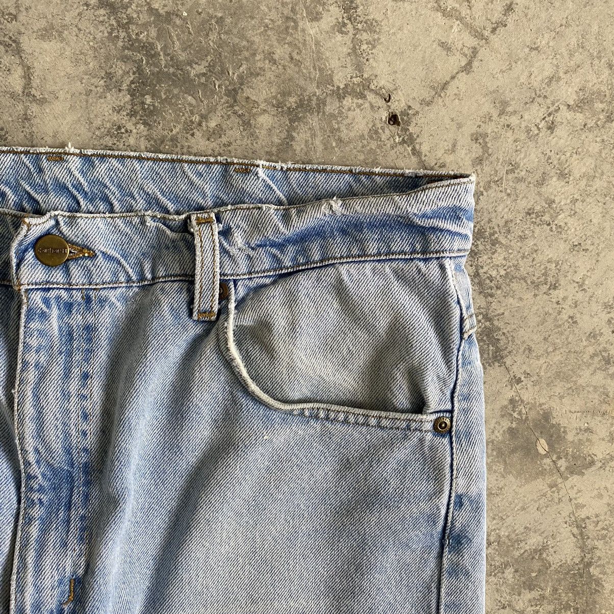 Carhartt × Vintage Vintage Carhartt Relaxed Fit Light Blue Denim Jeans Size US 35 - 6 Thumbnail