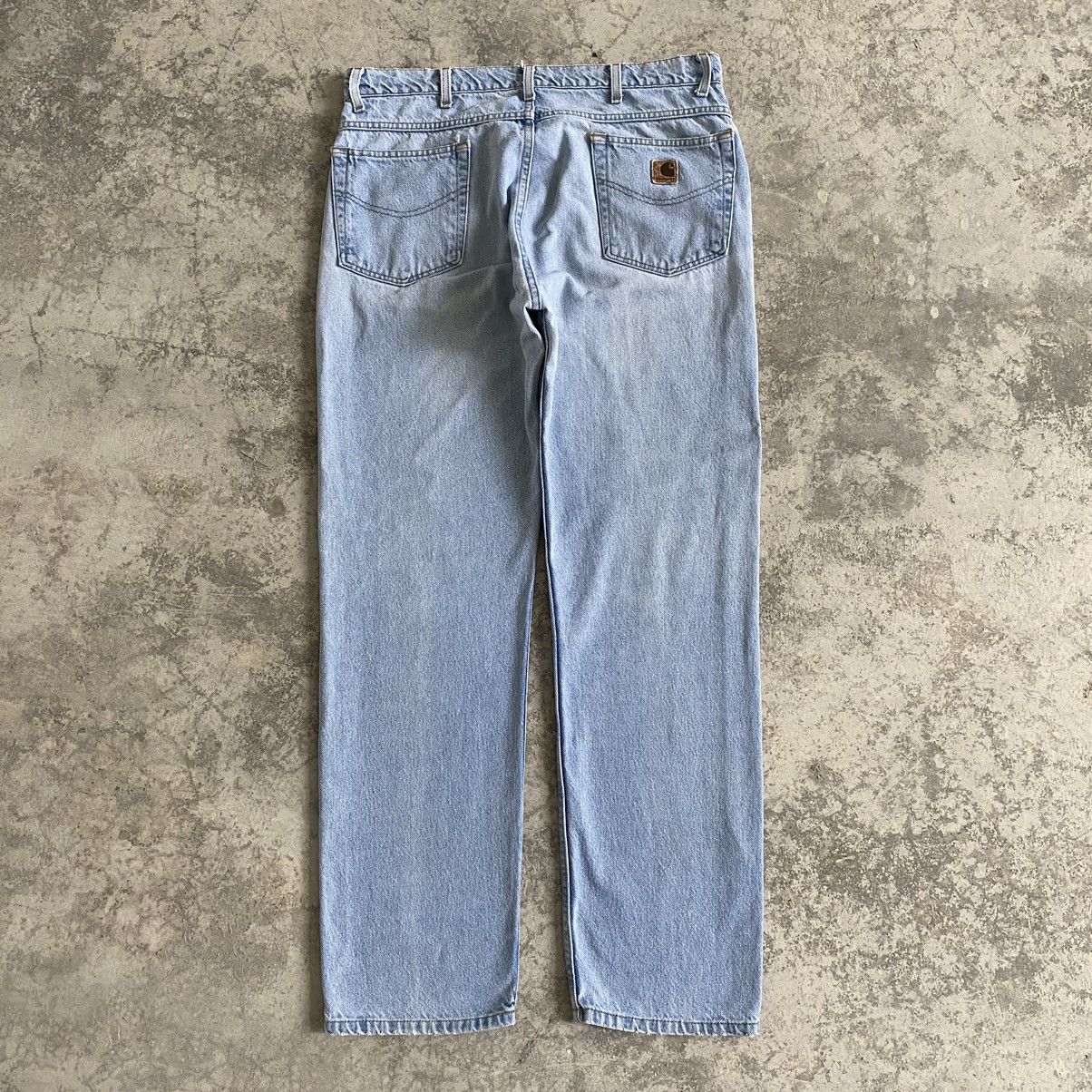 Carhartt × Vintage Vintage Carhartt Relaxed Fit Light Blue Denim Jeans Size US 35 - 2 Thumbnail