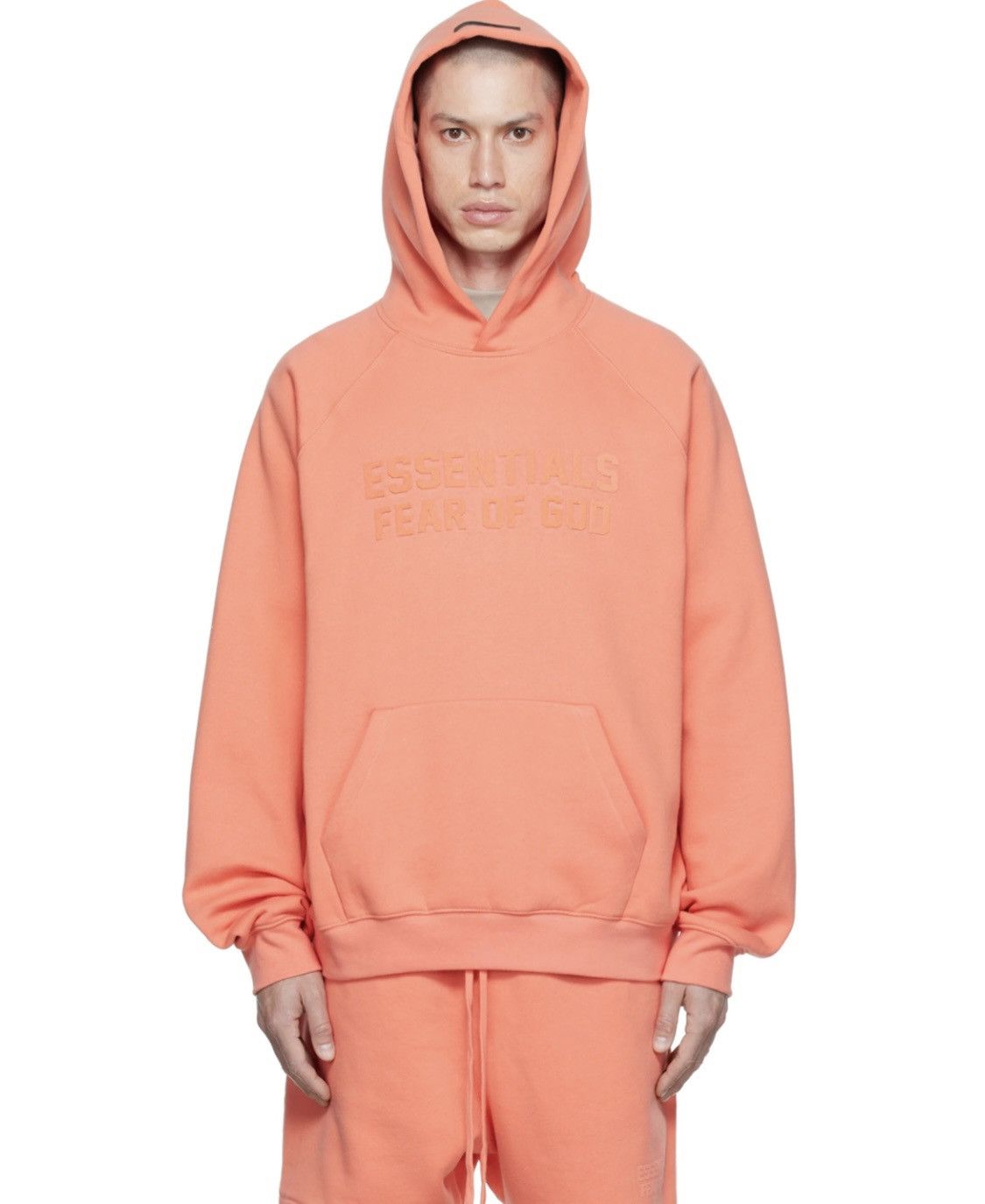 Essentials FOG Fear of God Fear of God Essentials Pink Raglan Hoodie Grailed