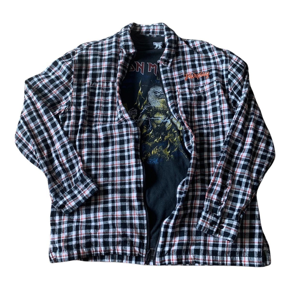 Fairplay FairPlay Plaid Zip Up Flannel Shirt Size US XL / EU 56 / 4 - 2 Thumbnail