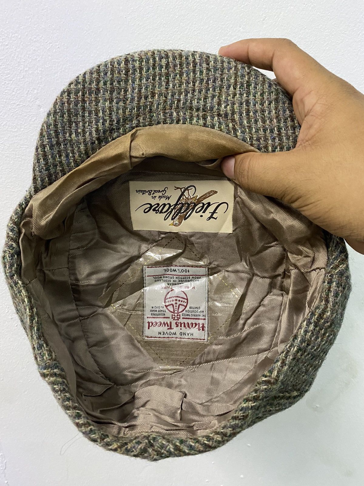 Harris Tweed 80’s Fieldfare X Harris Tweet Made In UK Flat Hat Size ONE SIZE - 6 Thumbnail
