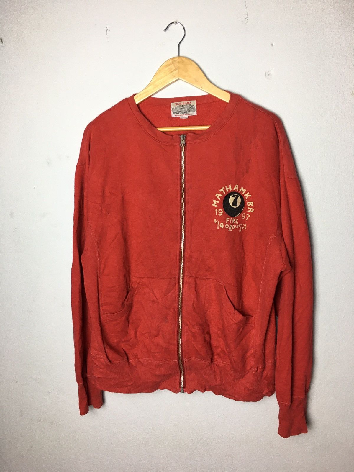 Japanese Brand × Vintage Vintage 90s Mathamk Sweatshirt Zipper Big Logo Size US L / EU 52-54 / 3 - 1 Thumbnail