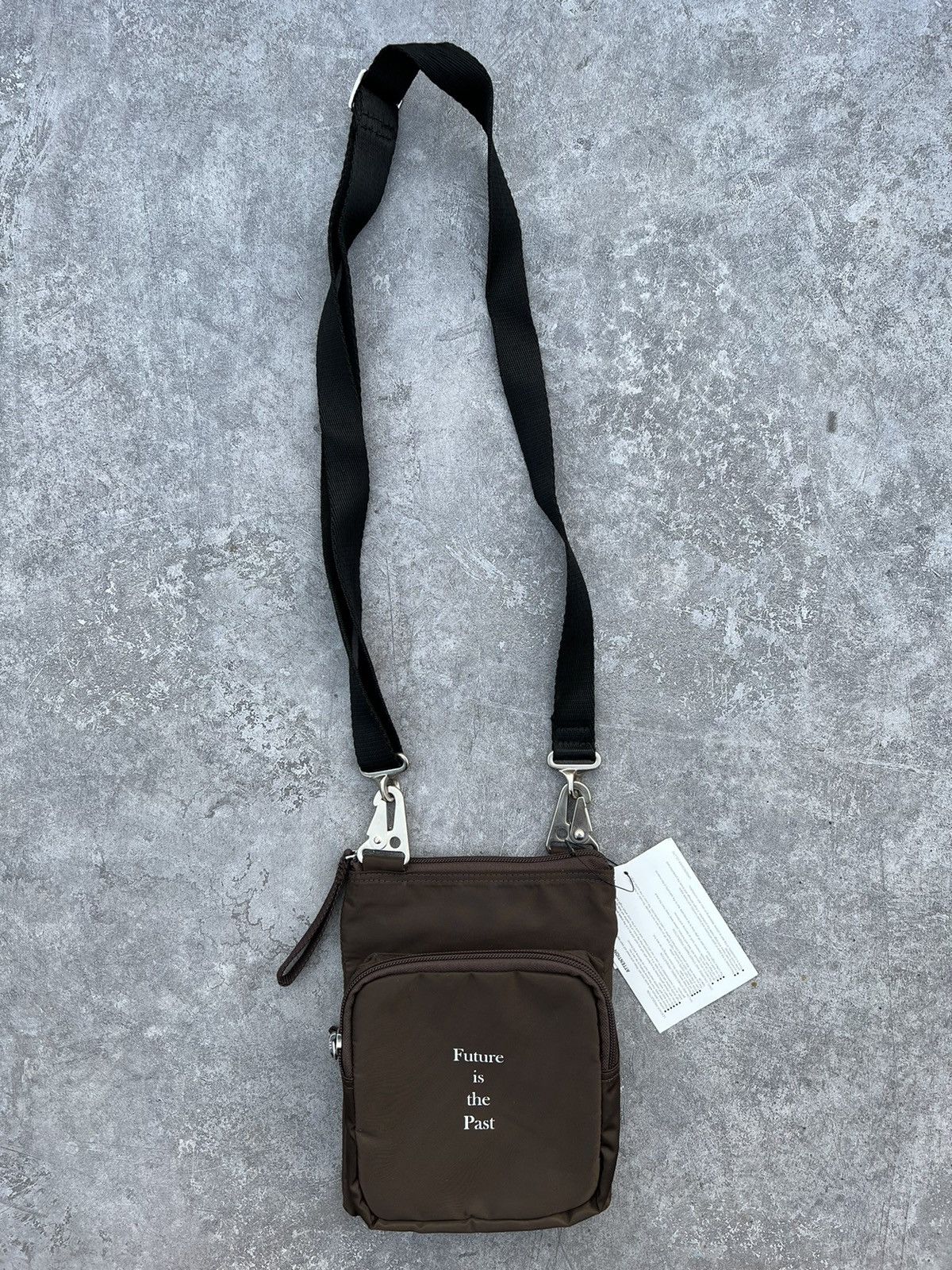 image of Undercover “Future Is The Past” Shoulder Bag in Brown, Men's