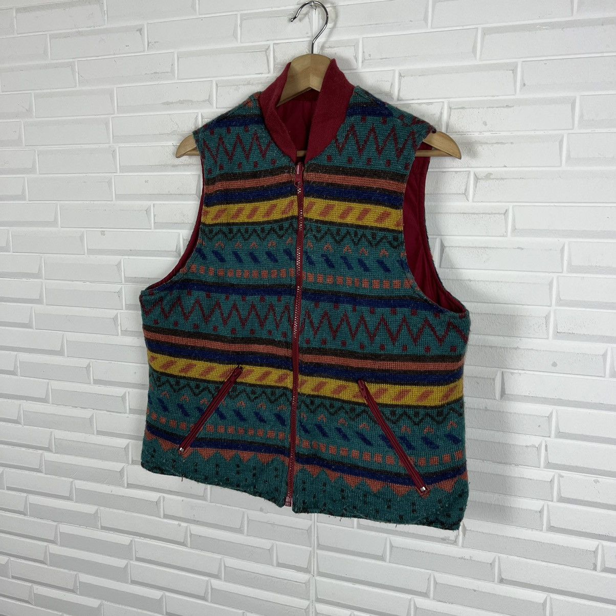 Japanese Brand RARE REVERSIBLE VEST NAVAJO DESIGN Size US M / EU 48-50 / 2 - 2 Thumbnail
