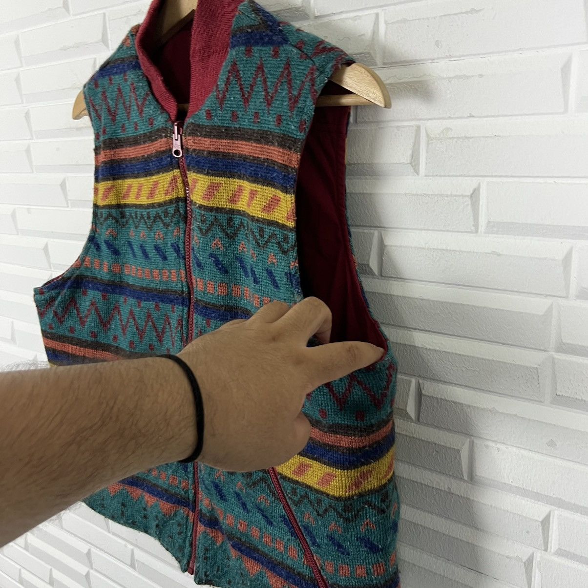 Japanese Brand RARE REVERSIBLE VEST NAVAJO DESIGN Size US M / EU 48-50 / 2 - 4 Thumbnail
