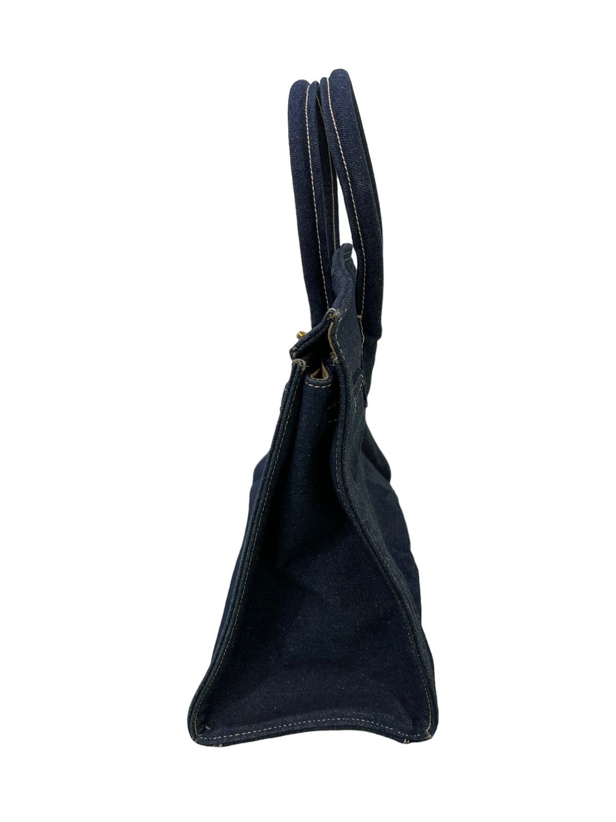 Vintage Birkin Bag Denim Vtg Maurizio Taiuti Leather Lining Size ONE SIZE - 6 Thumbnail