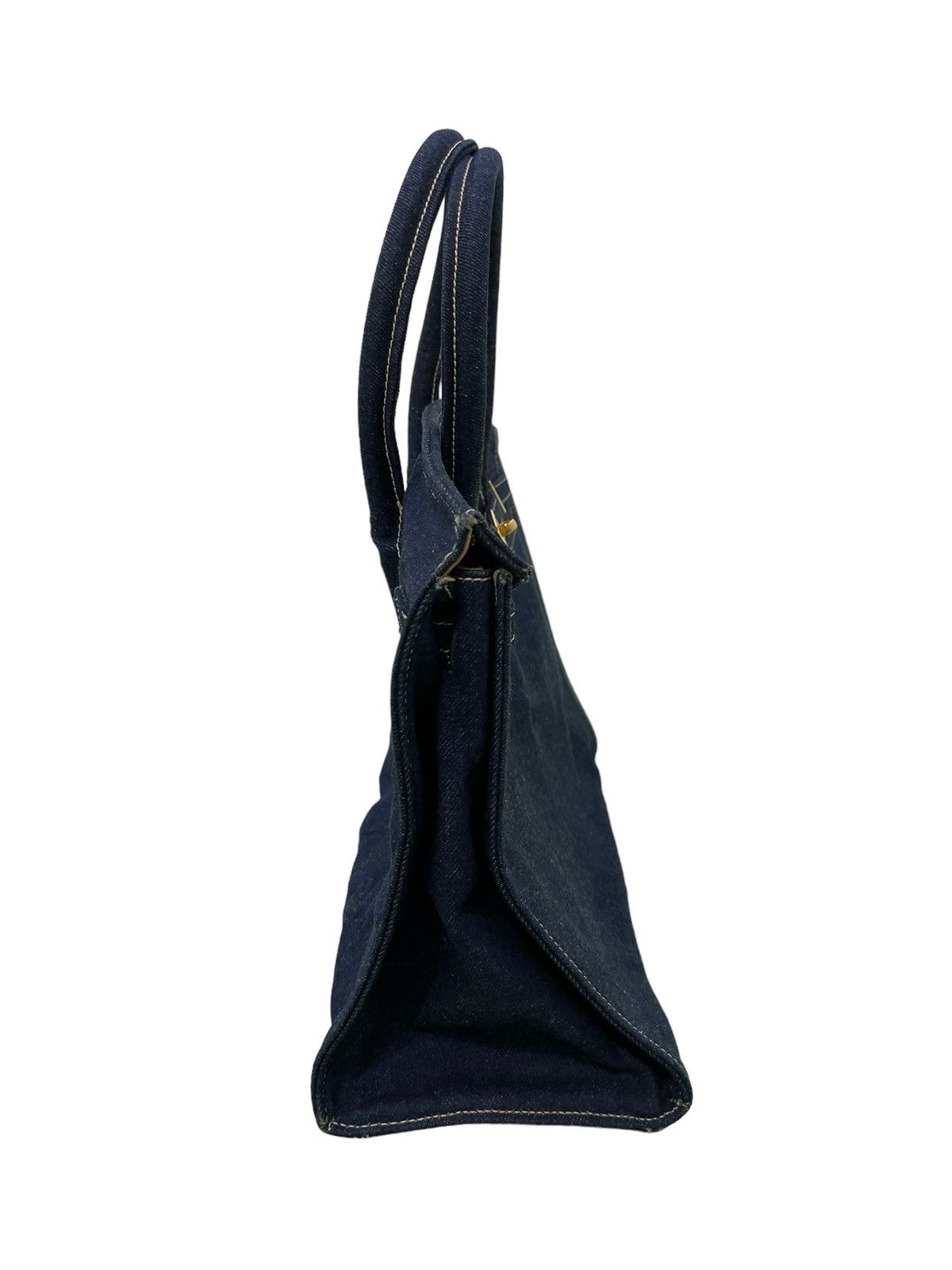 Vintage Birkin Bag Denim Vtg Maurizio Taiuti Leather Lining Size ONE SIZE - 9 Thumbnail
