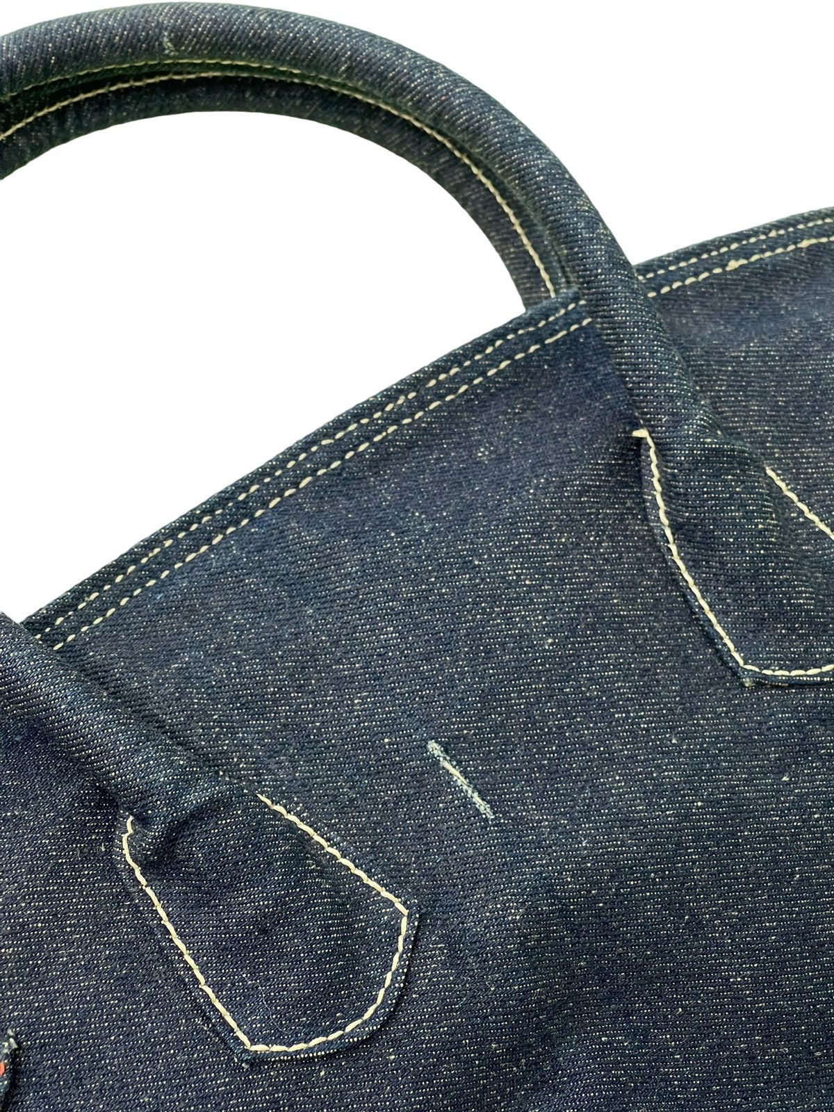 Vintage Birkin Bag Denim Vtg Maurizio Taiuti Leather Lining Size ONE SIZE - 8 Thumbnail