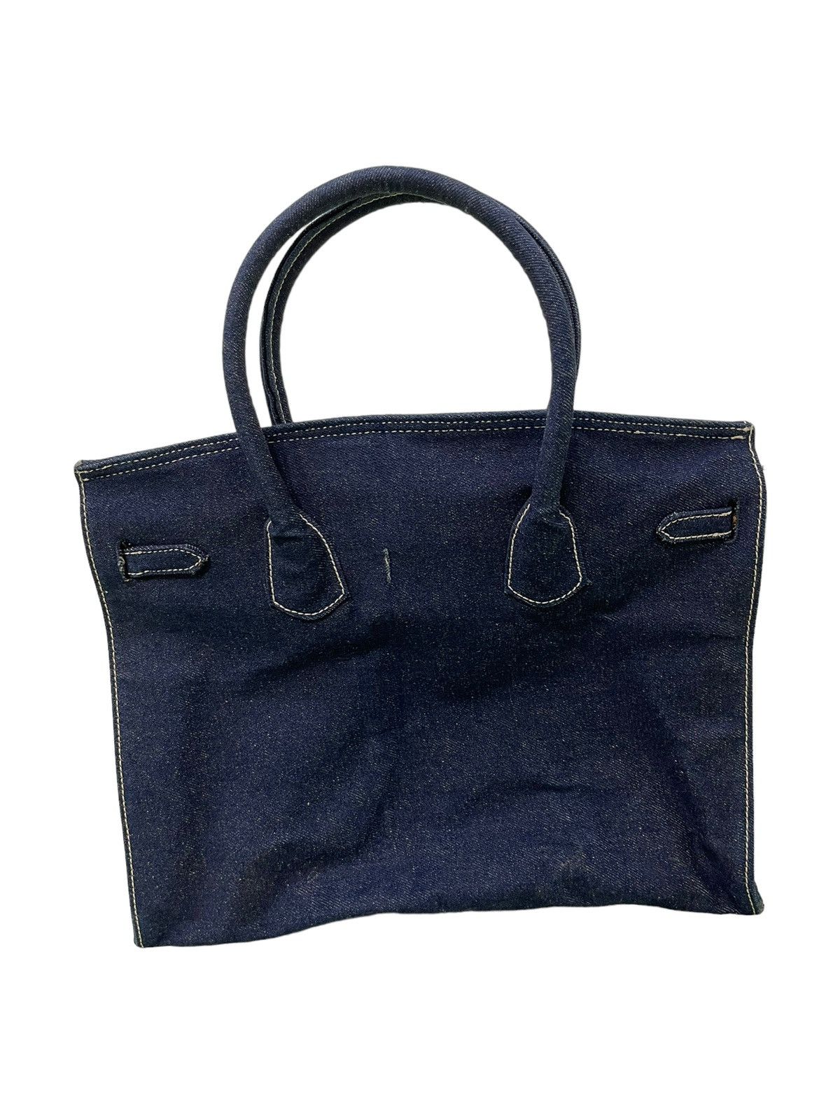 Vintage Birkin Bag Denim Vtg Maurizio Taiuti Leather Lining Size ONE SIZE - 7 Thumbnail