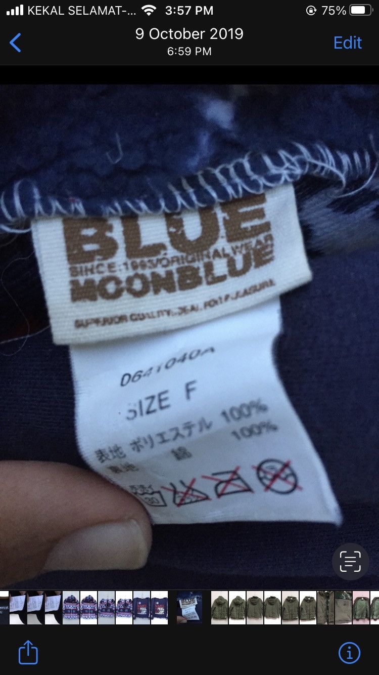 Japanese Brand Blue Moon Blue Fleece Deep Pile Sherpa Hoodie Size US S / EU 44-46 / 1 - 4 Thumbnail