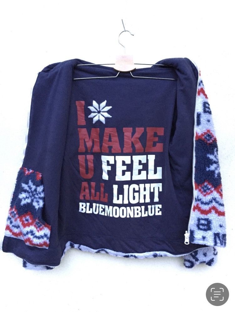 Japanese Brand Blue Moon Blue Fleece Deep Pile Sherpa Hoodie Size US S / EU 44-46 / 1 - 3 Thumbnail