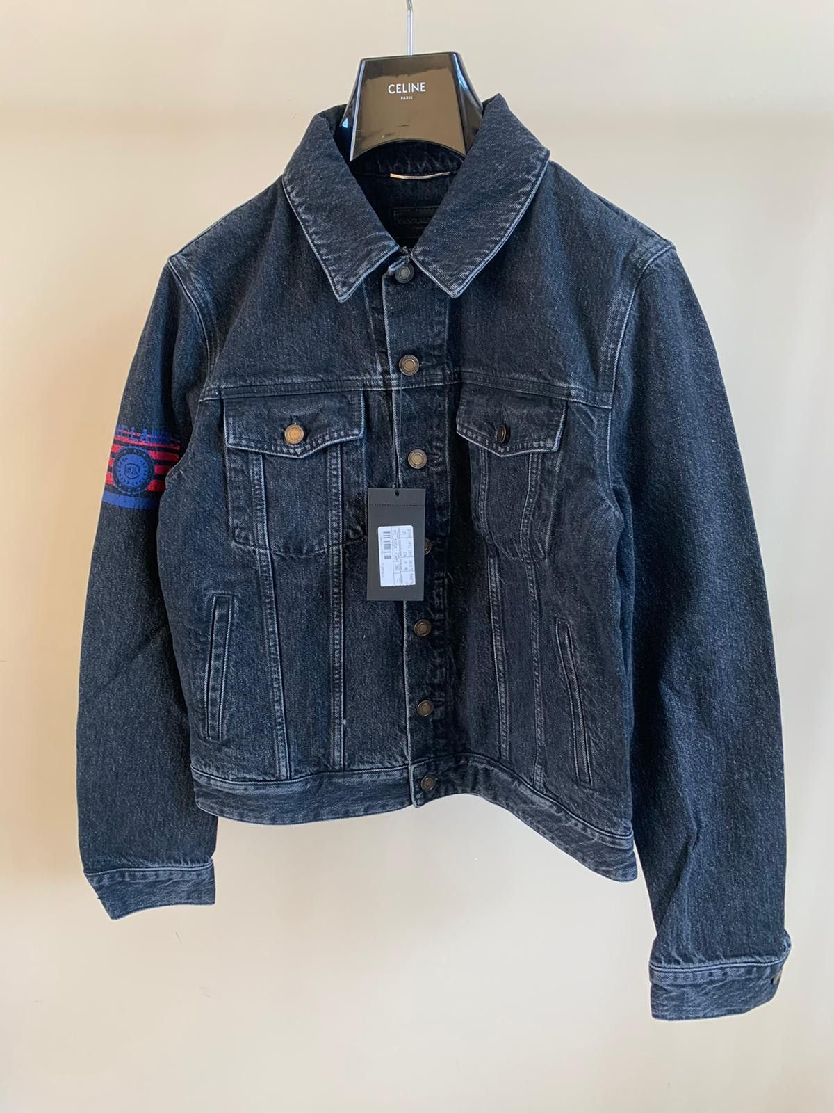 Saint Laurent Paris Universite Patch Denim Jacket in Black Size US M / EU 48-50 / 2 - 9 Thumbnail