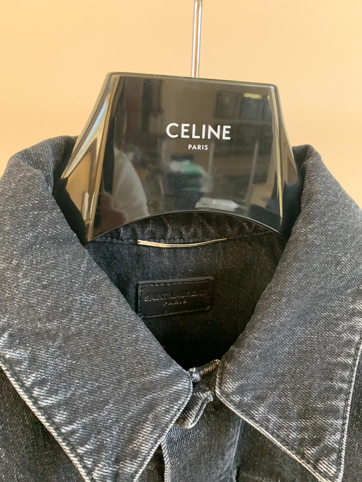 Saint Laurent Paris Universite Patch Denim Jacket in Black Size US M / EU 48-50 / 2 - 6 Thumbnail