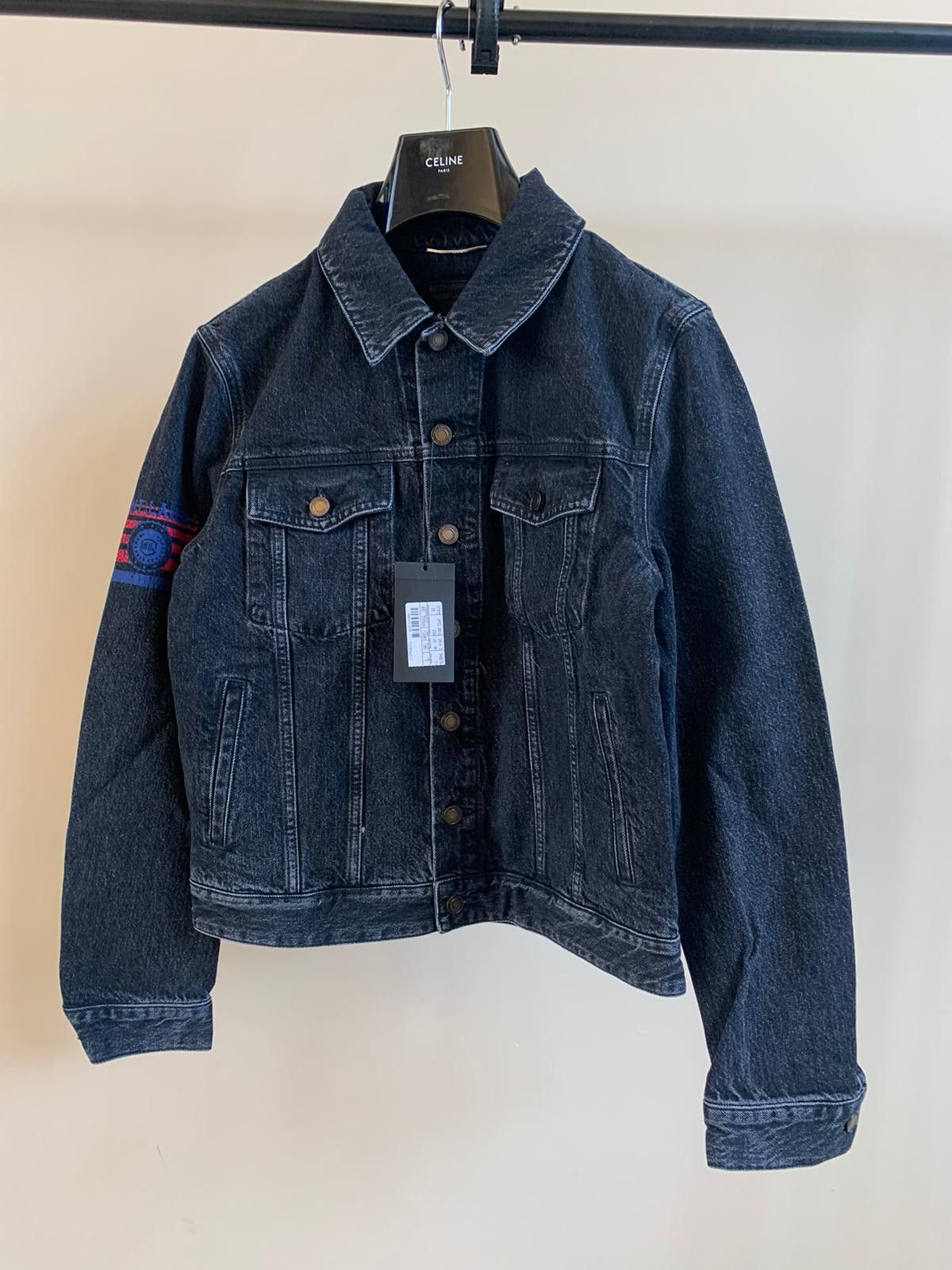 Saint Laurent Paris Universite Patch Denim Jacket in Black Size US M / EU 48-50 / 2 - 3 Thumbnail