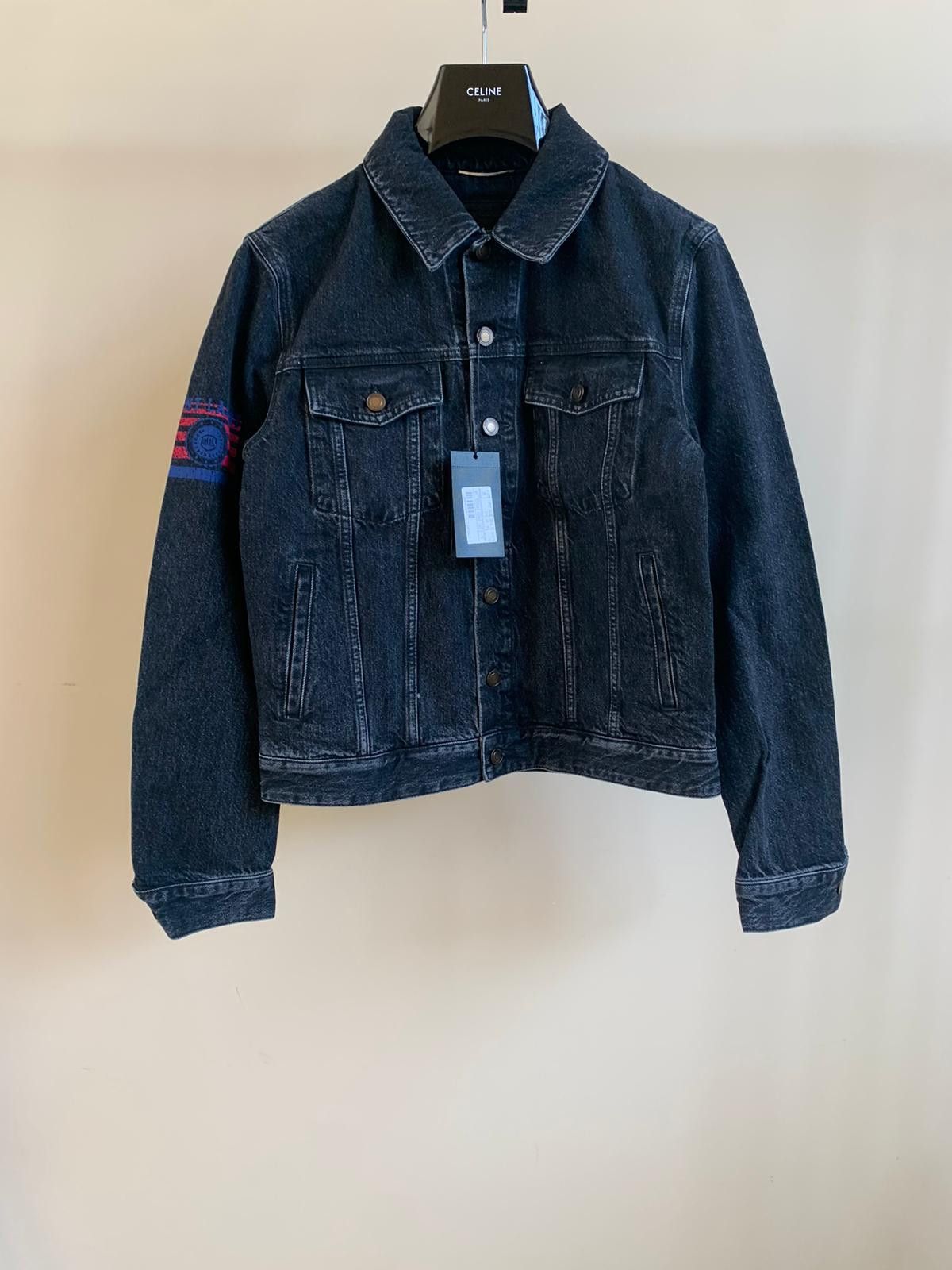 Saint Laurent Paris Universite Patch Denim Jacket in Black Size US M / EU 48-50 / 2 - 2 Thumbnail