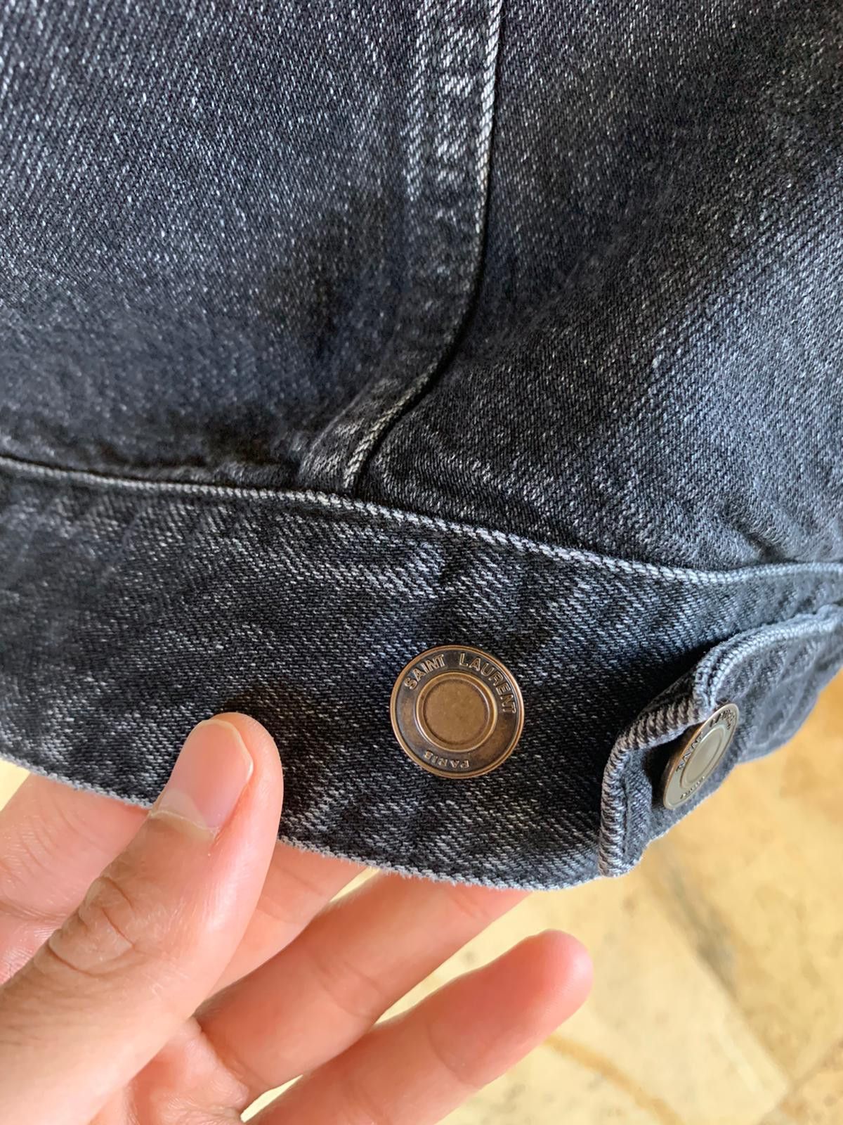 Saint Laurent Paris Universite Patch Denim Jacket in Black Size US M / EU 48-50 / 2 - 12 Thumbnail
