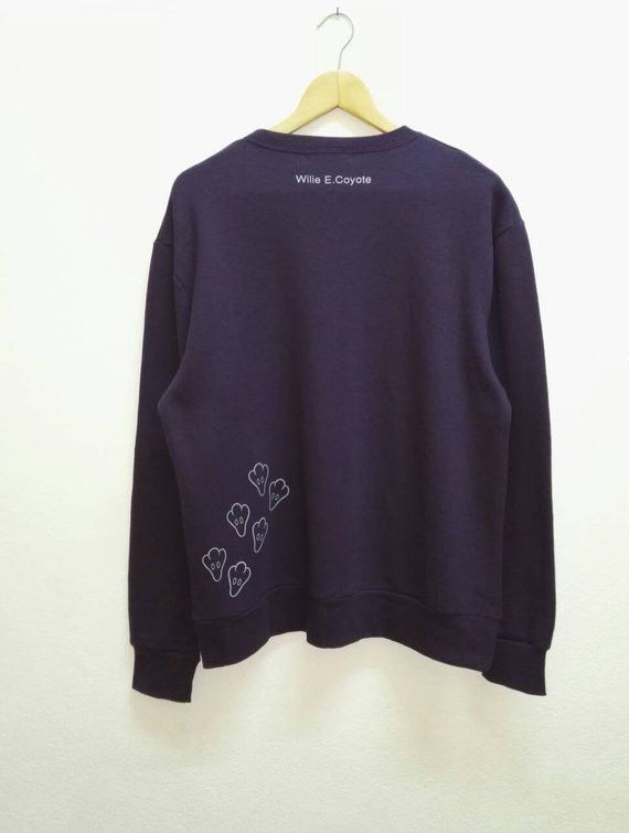 Vintage LOONEY TUNES Wile E.Coyote Big Logo Print Sweatshirt Size US L / EU 52-54 / 3 - 4 Thumbnail