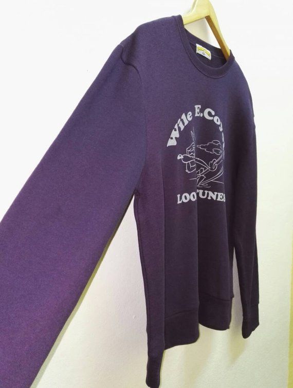 Vintage LOONEY TUNES Wile E.Coyote Big Logo Print Sweatshirt Size US L / EU 52-54 / 3 - 3 Thumbnail